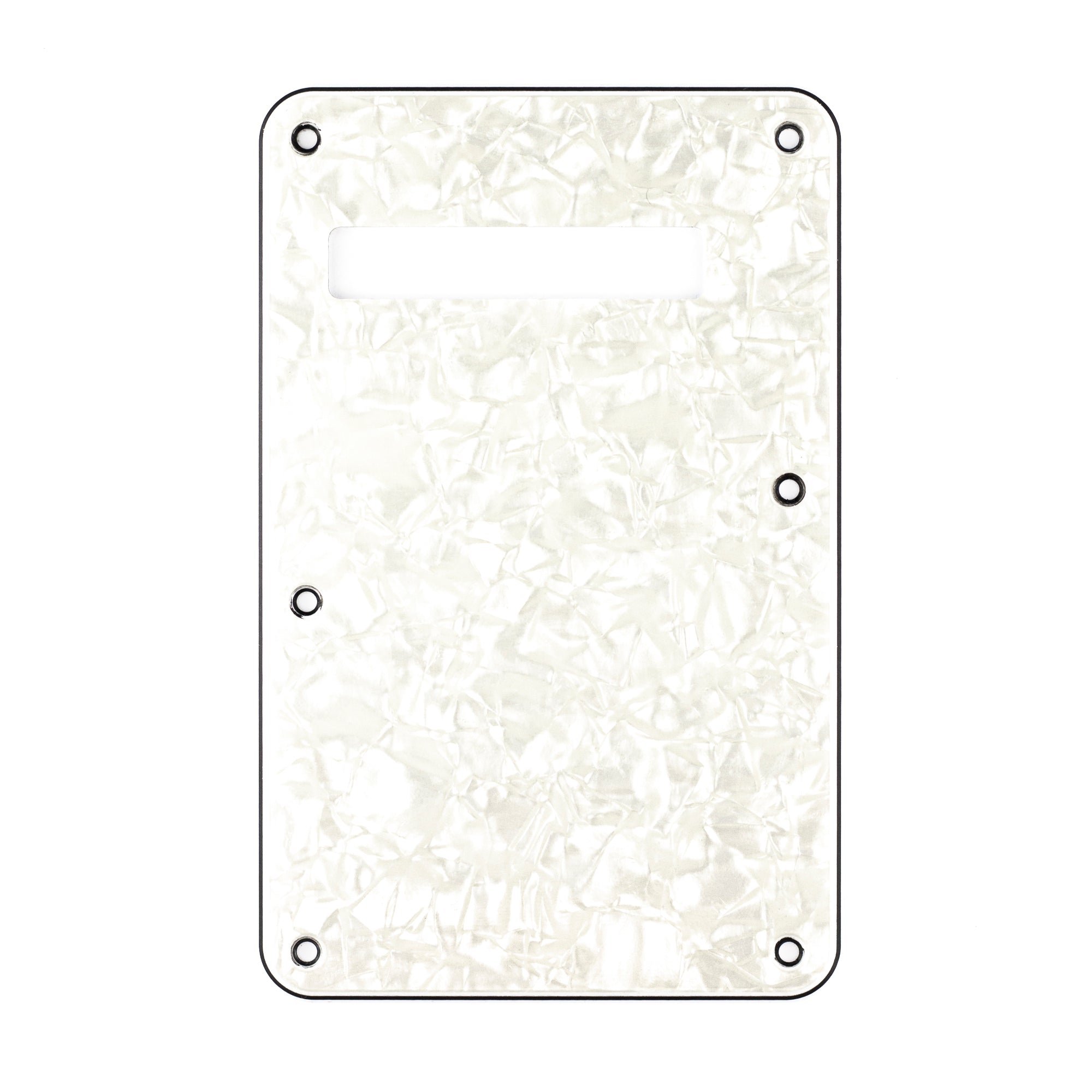 Fender Modern Stratocaster Tremolo Backplate, 4-Ply White Moto