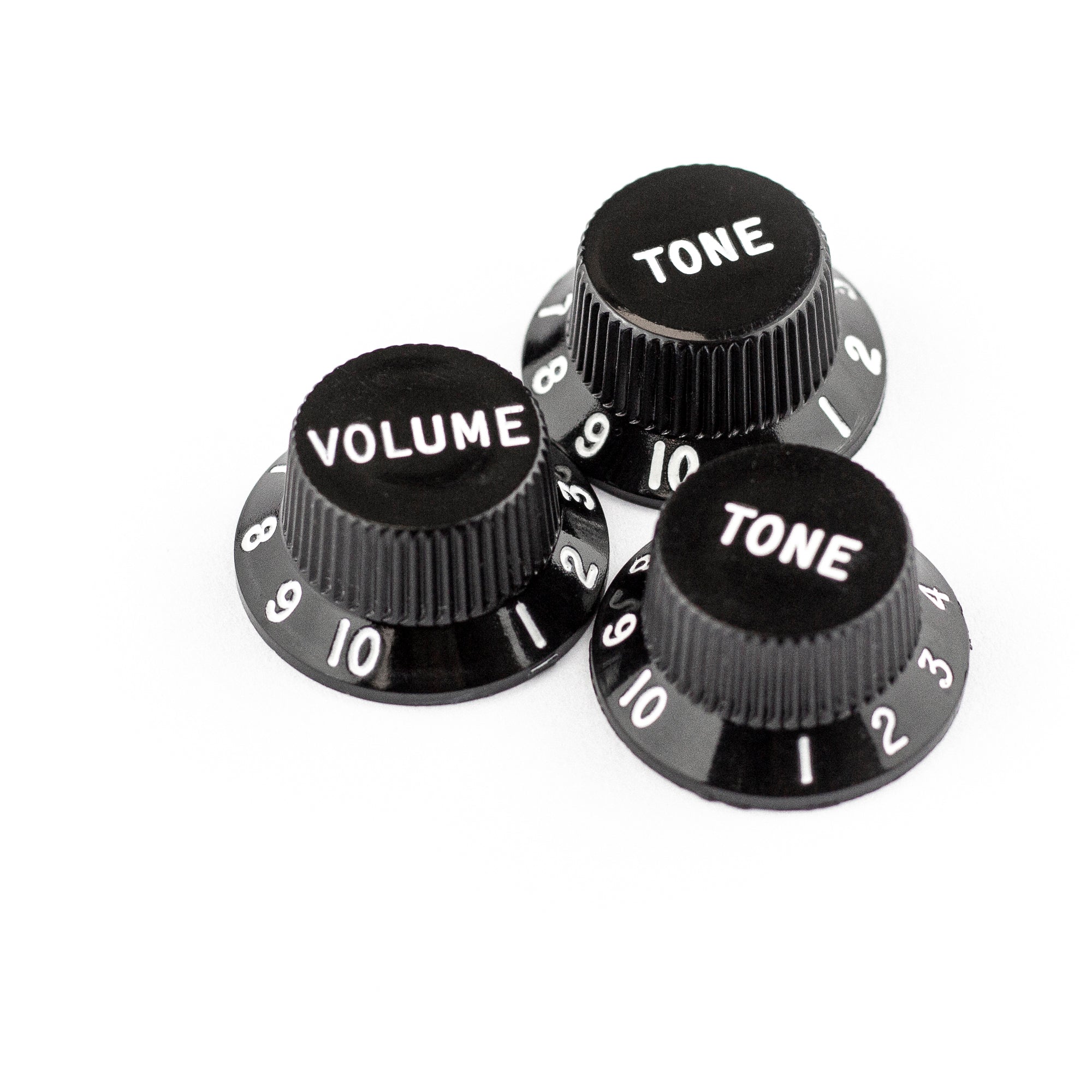 Fender Stratocaster Control Knobs Set, Volume & 2x Tone, Black