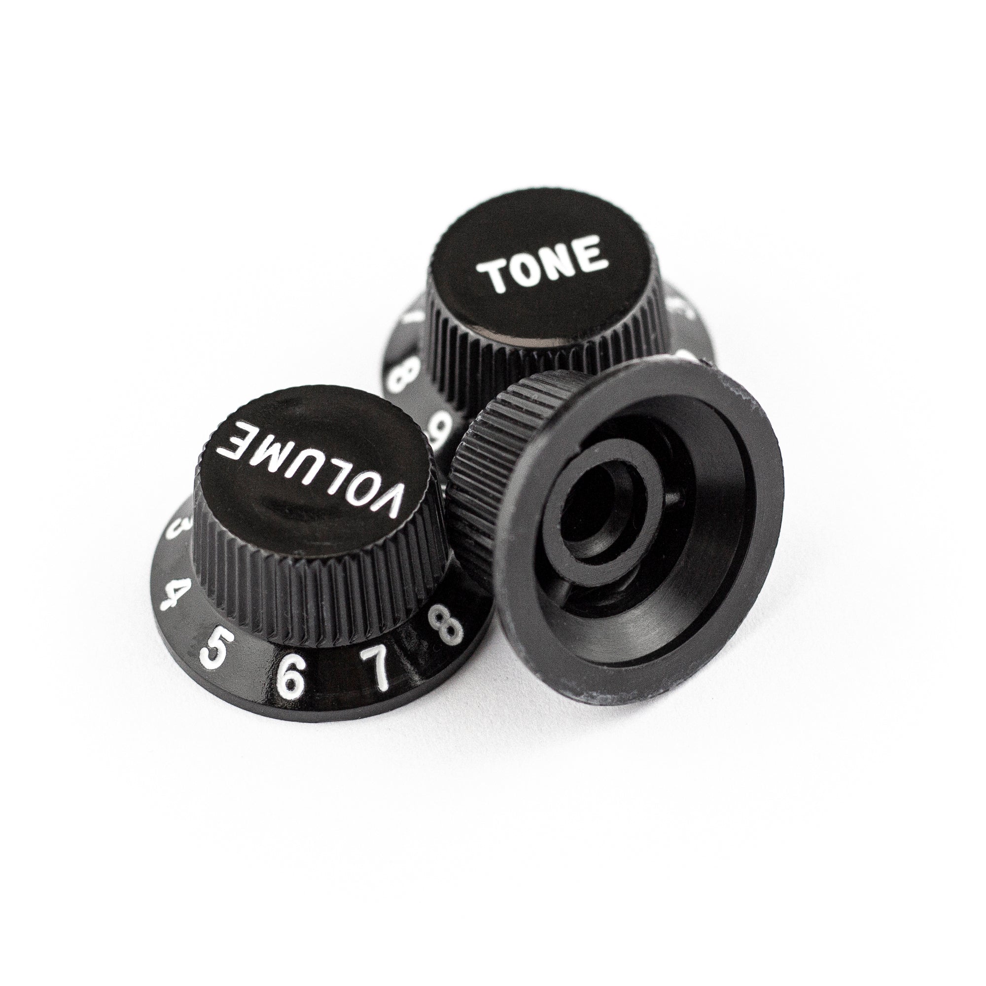 Fender Stratocaster Control Knobs Set, Volume & 2x Tone, Black