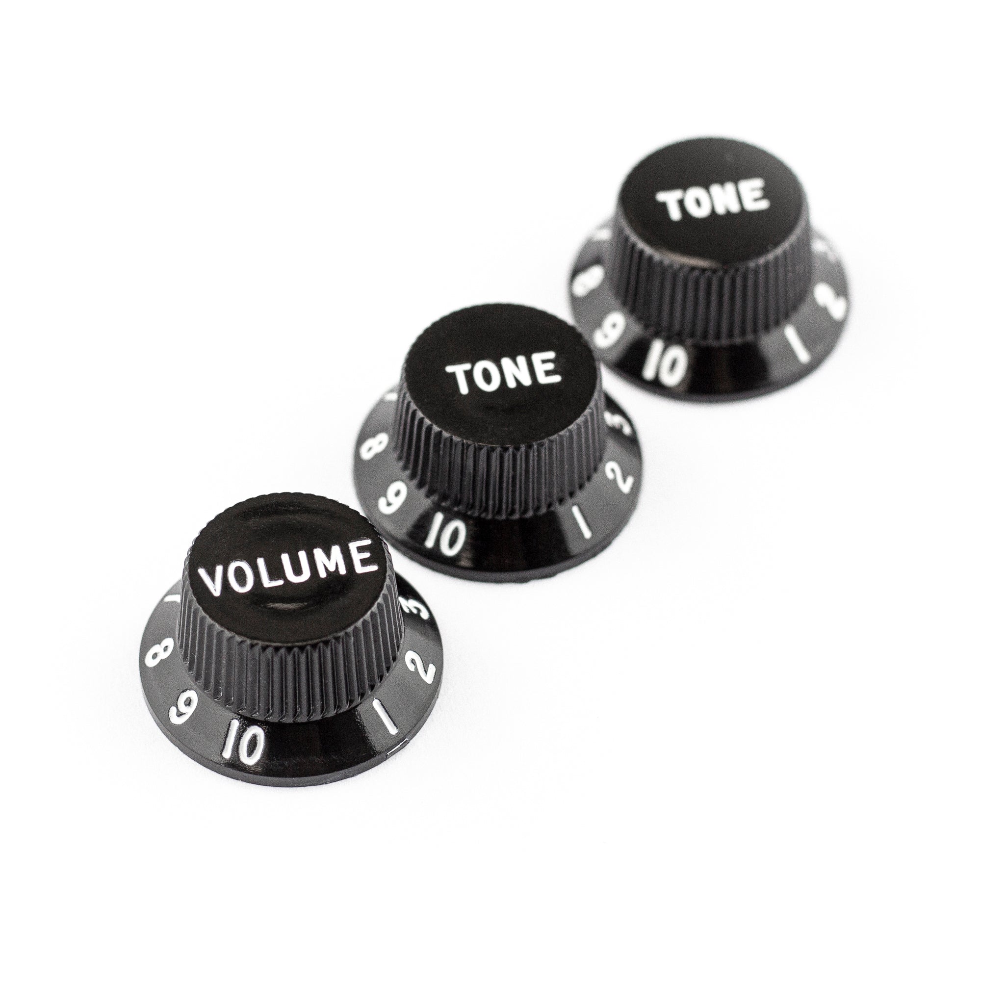 Fender Stratocaster Control Knobs Set, Volume & 2x Tone, Black