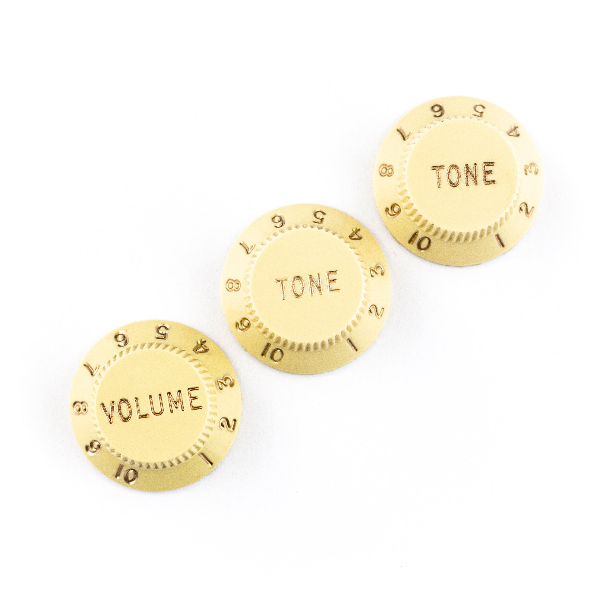 Fender Stratocaster Control Knobs Set, Volume & 2x Tone, Aged White