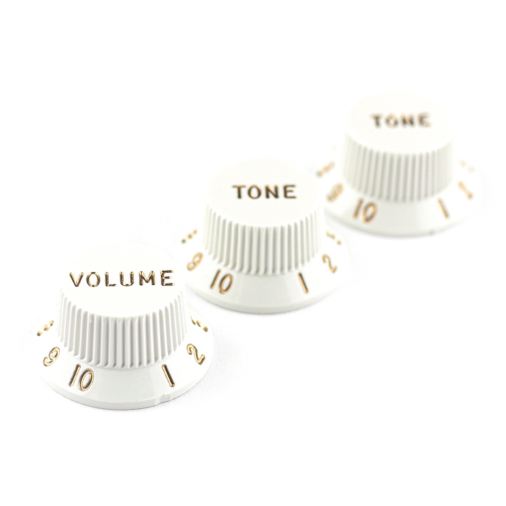 Fender Stratocaster Control Knobs Set, Volume & 2x Tone, White