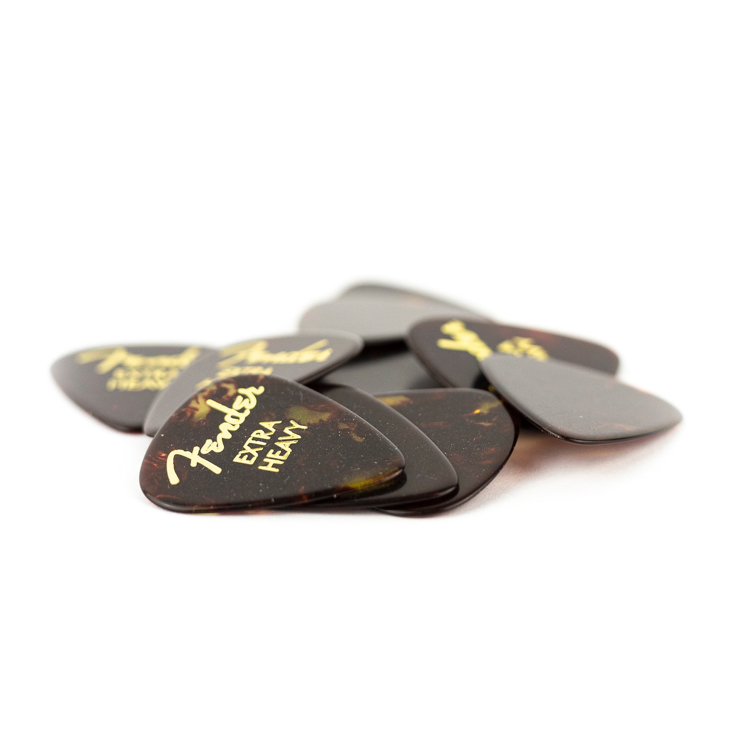 Fender 351 Classic Celluloid Tortoise Shell Plectrums, 12-Pack, Extra Heavy