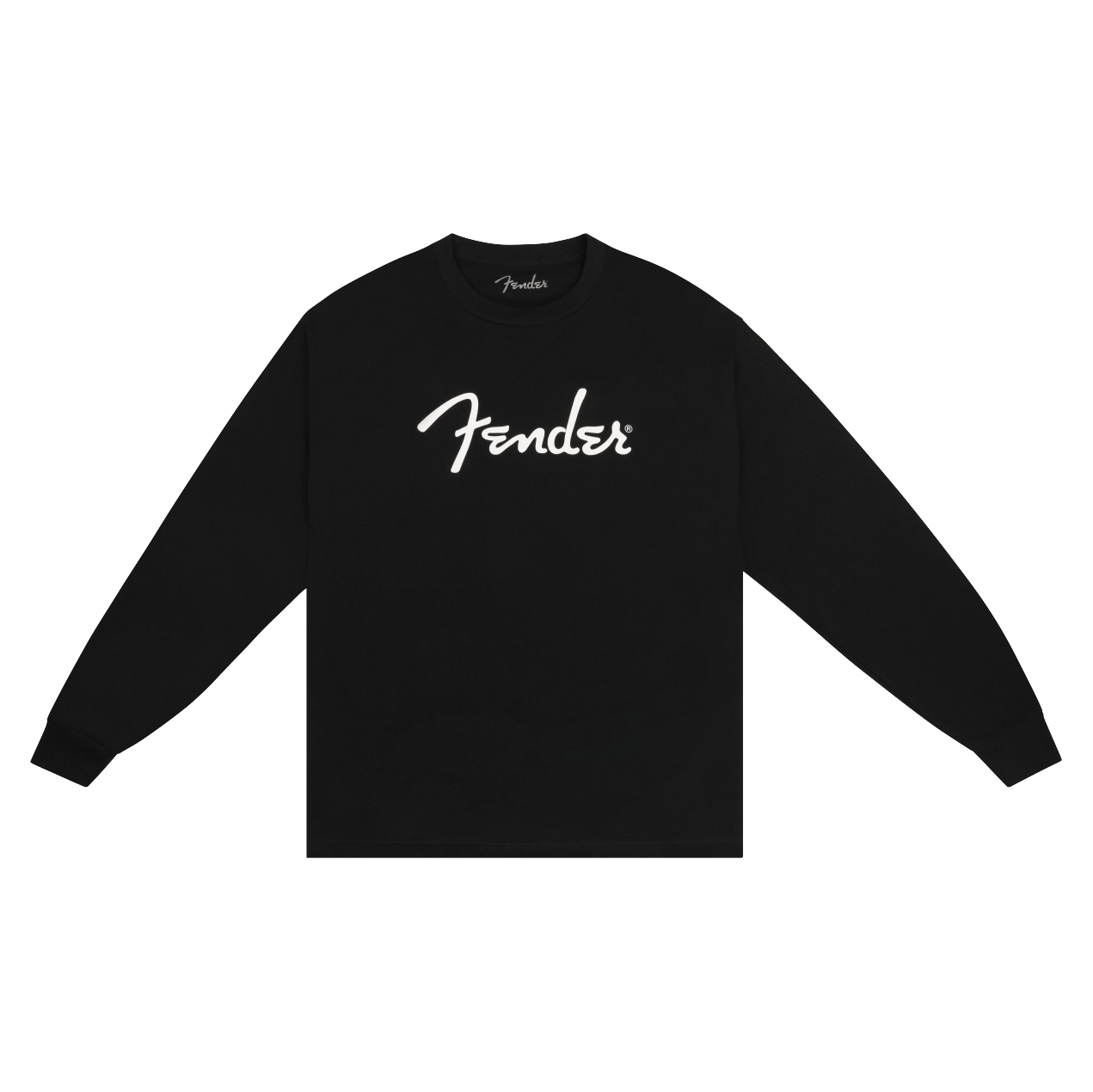 Fender Spaghetti Logo Long Sleeve T-Shirt, Black