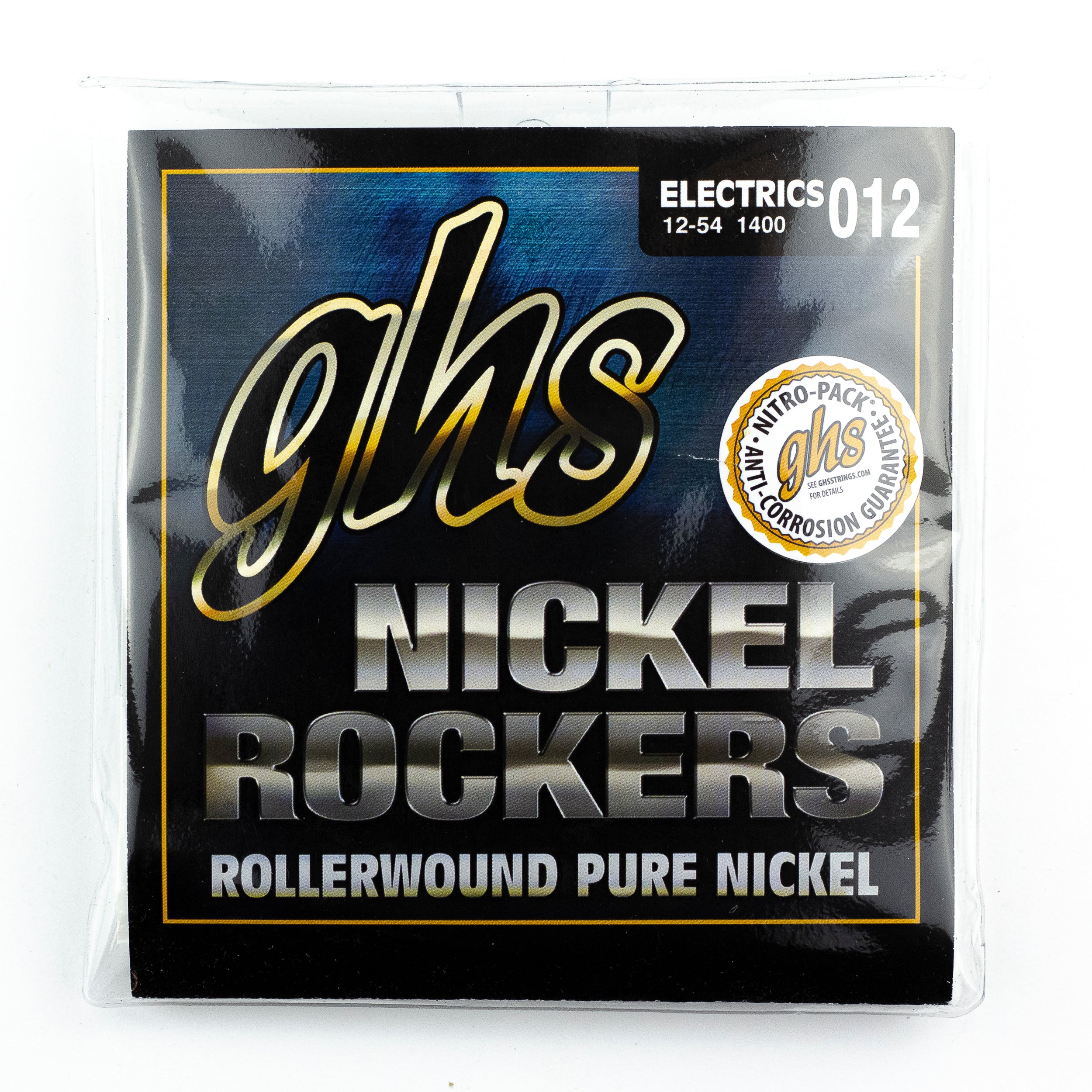 GHS Nickel Rockers Pure Nickel Rollerwound 12-54 Electric Guitar Strings