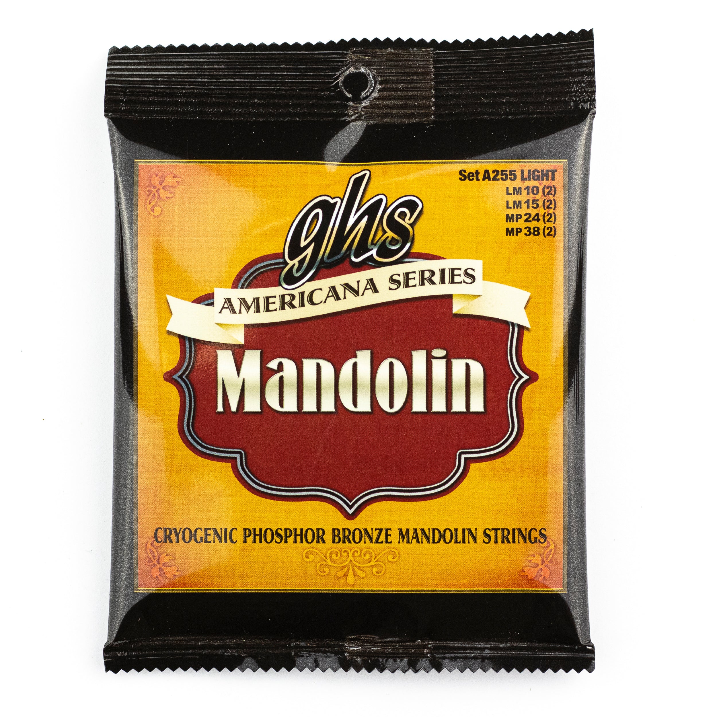 GHS Americana Phosphor Bronze Mandolin Strings, 10-38 Light, Loop End