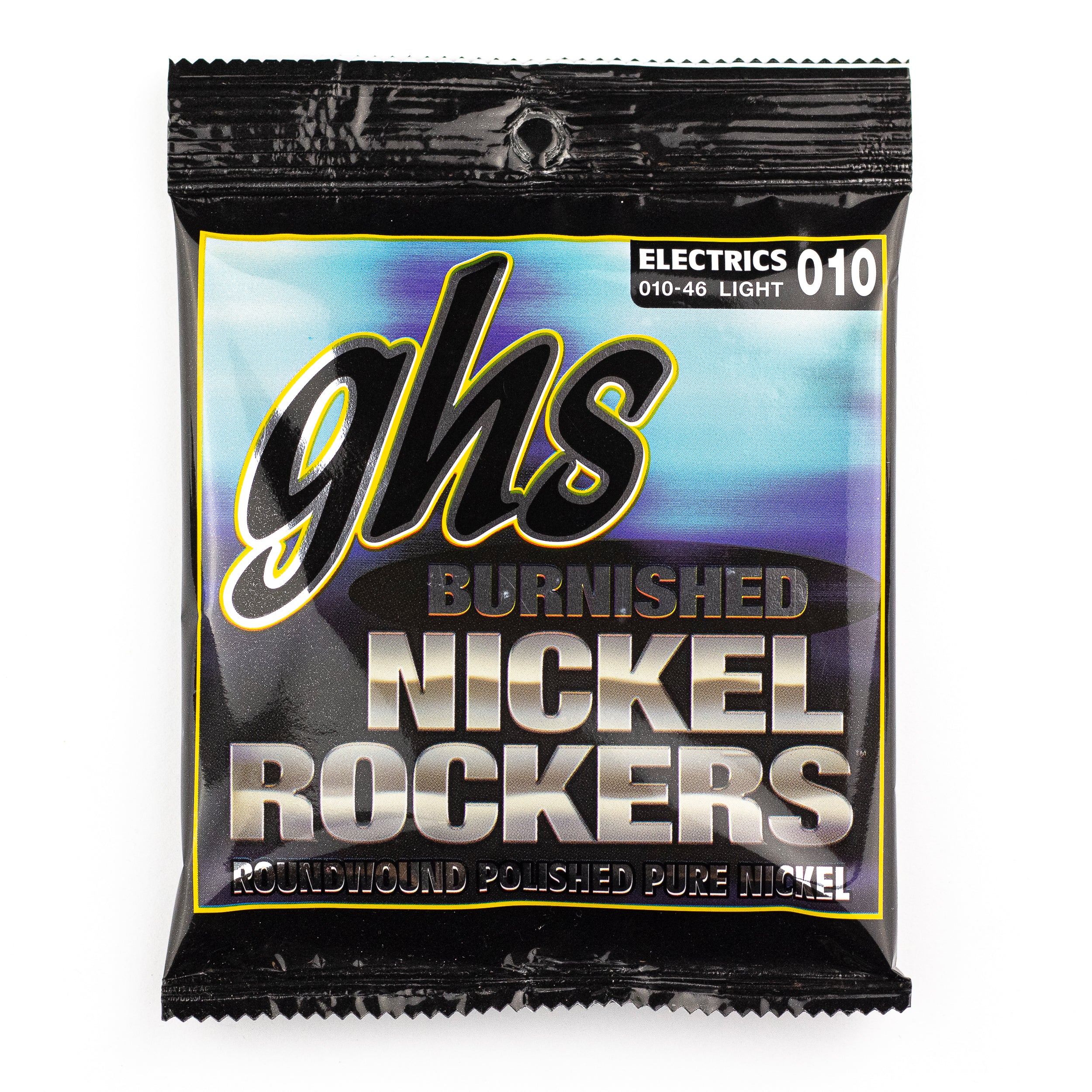 GHS Burnished Nickel Rockers Pure Nickel 10-46 Electric Guitar Strings, Light