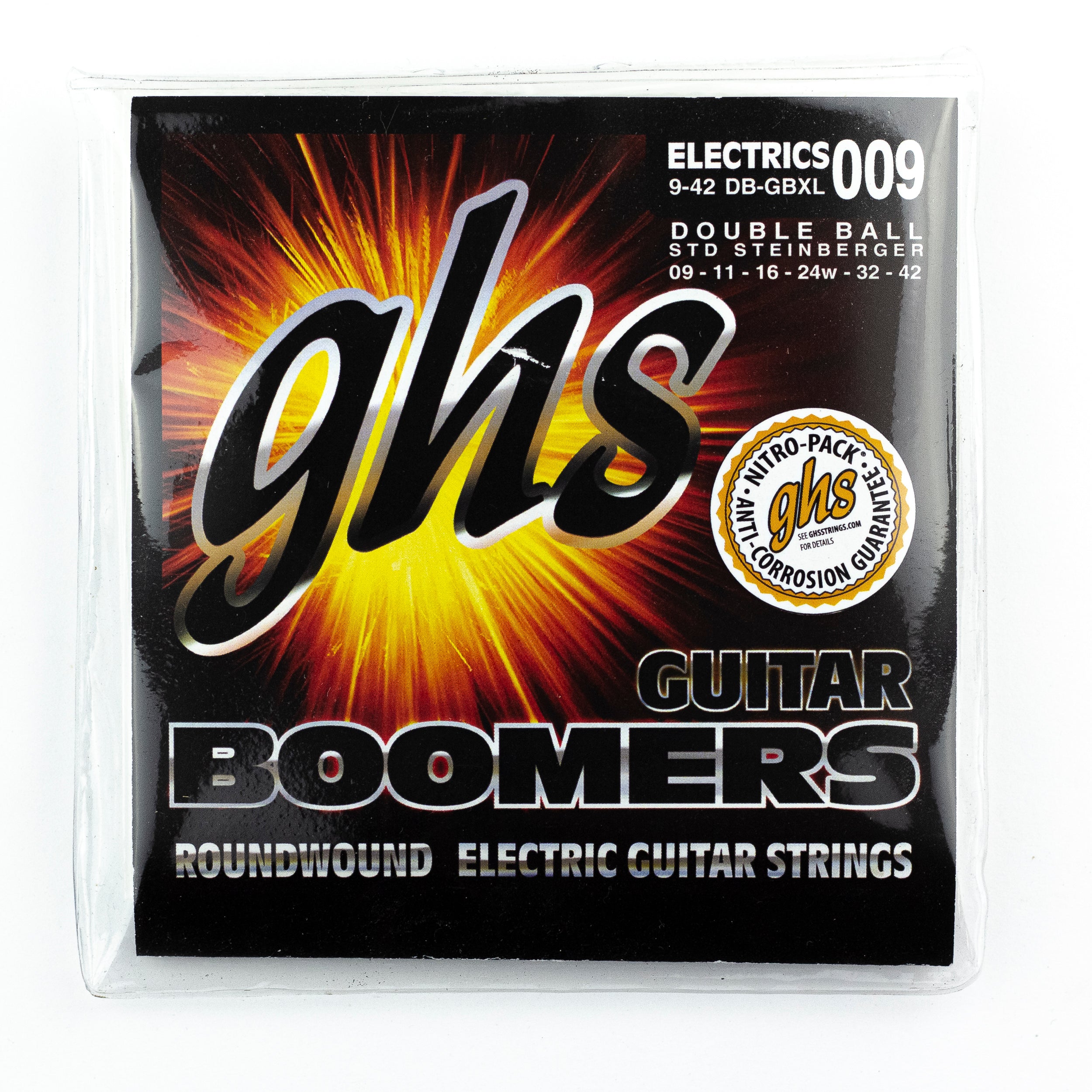 GHS Boomers Dynamite Nickel Alloy 9-42 Steinberger Electric Guitar Strings, Double-Ball End, Extra Light