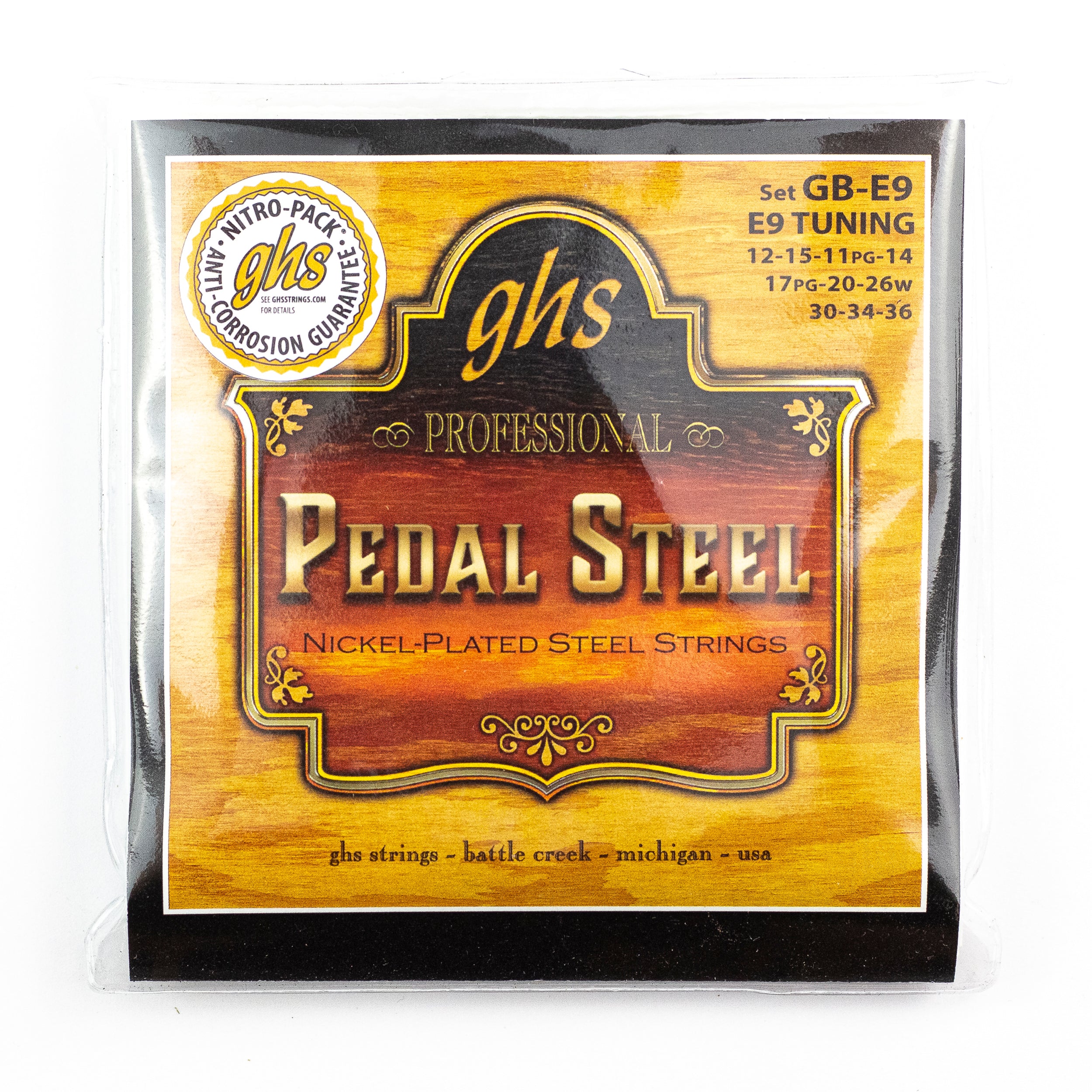 GHS Boomers GB-E9 Roundwound Pedal Strings Strings 12-36 E9th