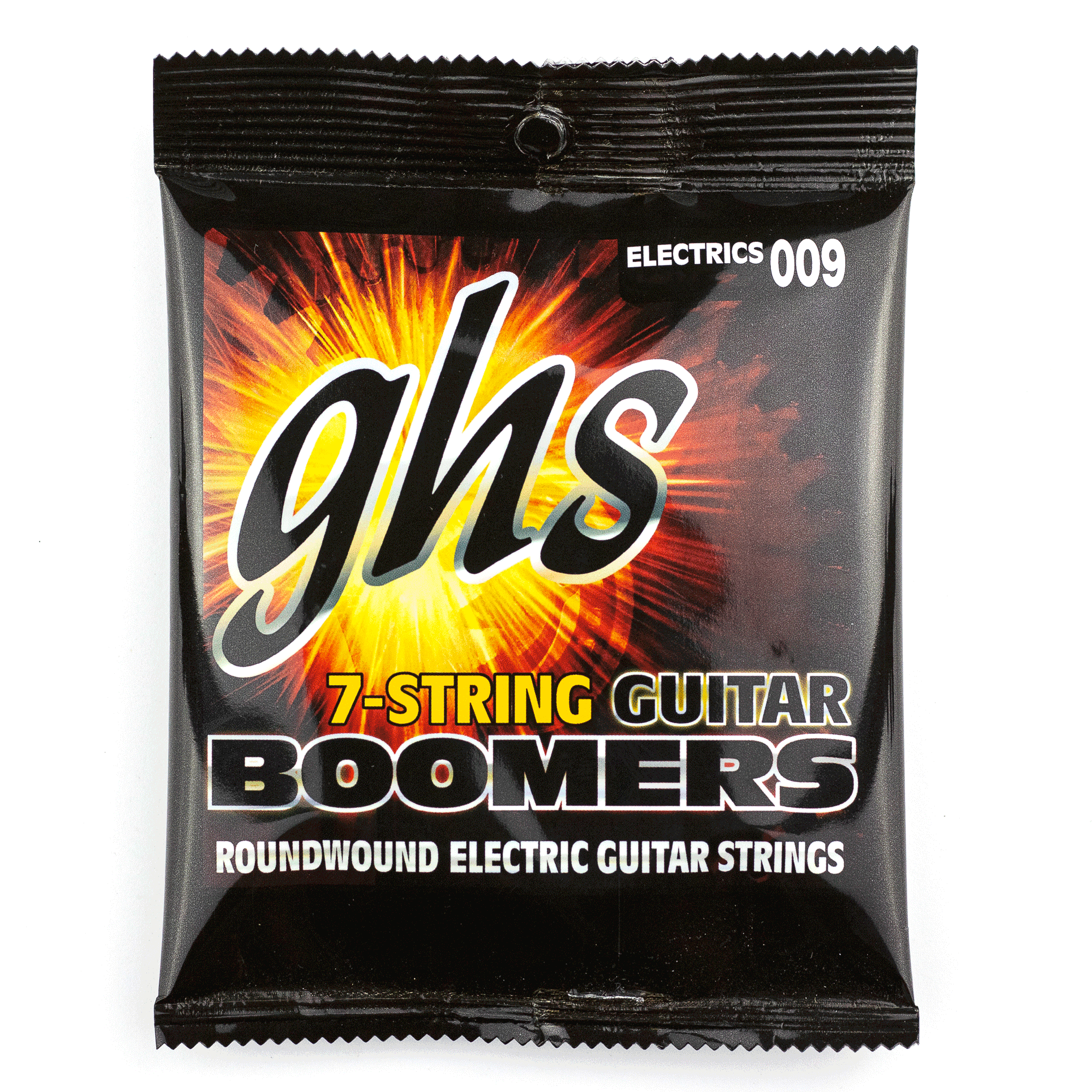 GHS Boomers Dynamite Nickel 7-String 9-62 Electric Guitar Strings, Custom Light