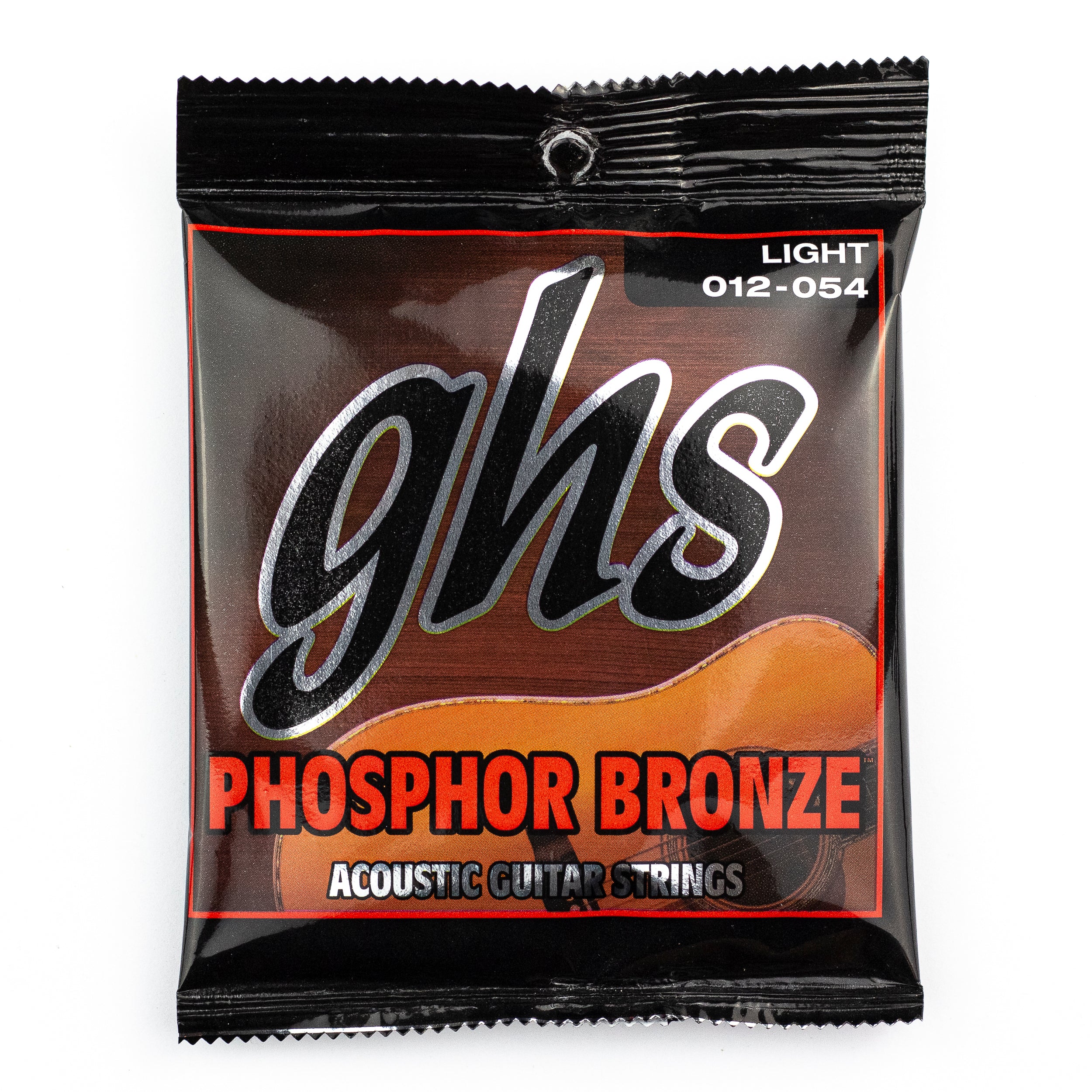 GHS S325 Phosphor Bronze 12-54 Acoustic Guitar Strings, Light, 6-Pack