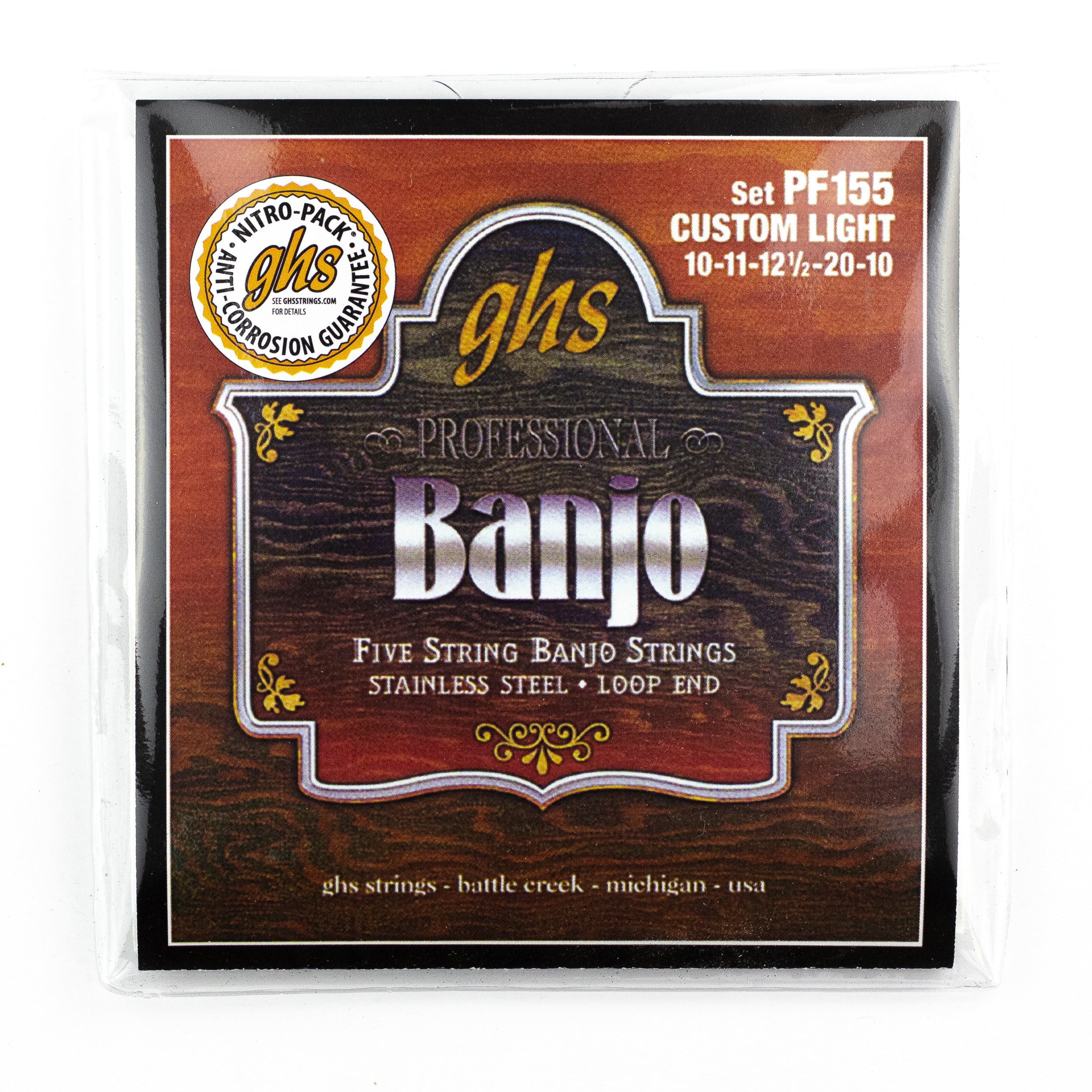GHS Banjo PF-155 Stainless Steel Loop End 5-String 10-20