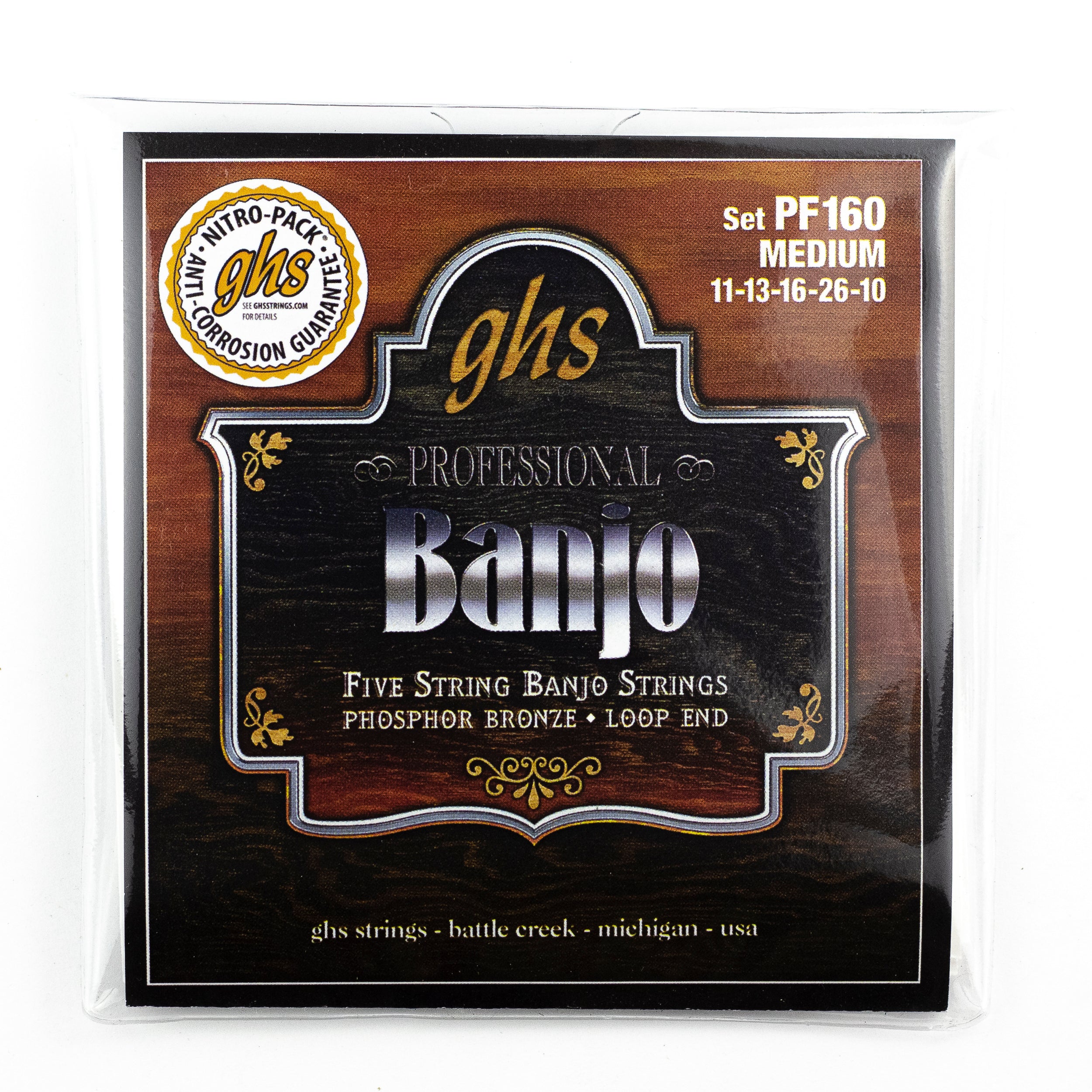 GHS Banjo PF160 Phosphor Bronze Loop End 5-String 11-26