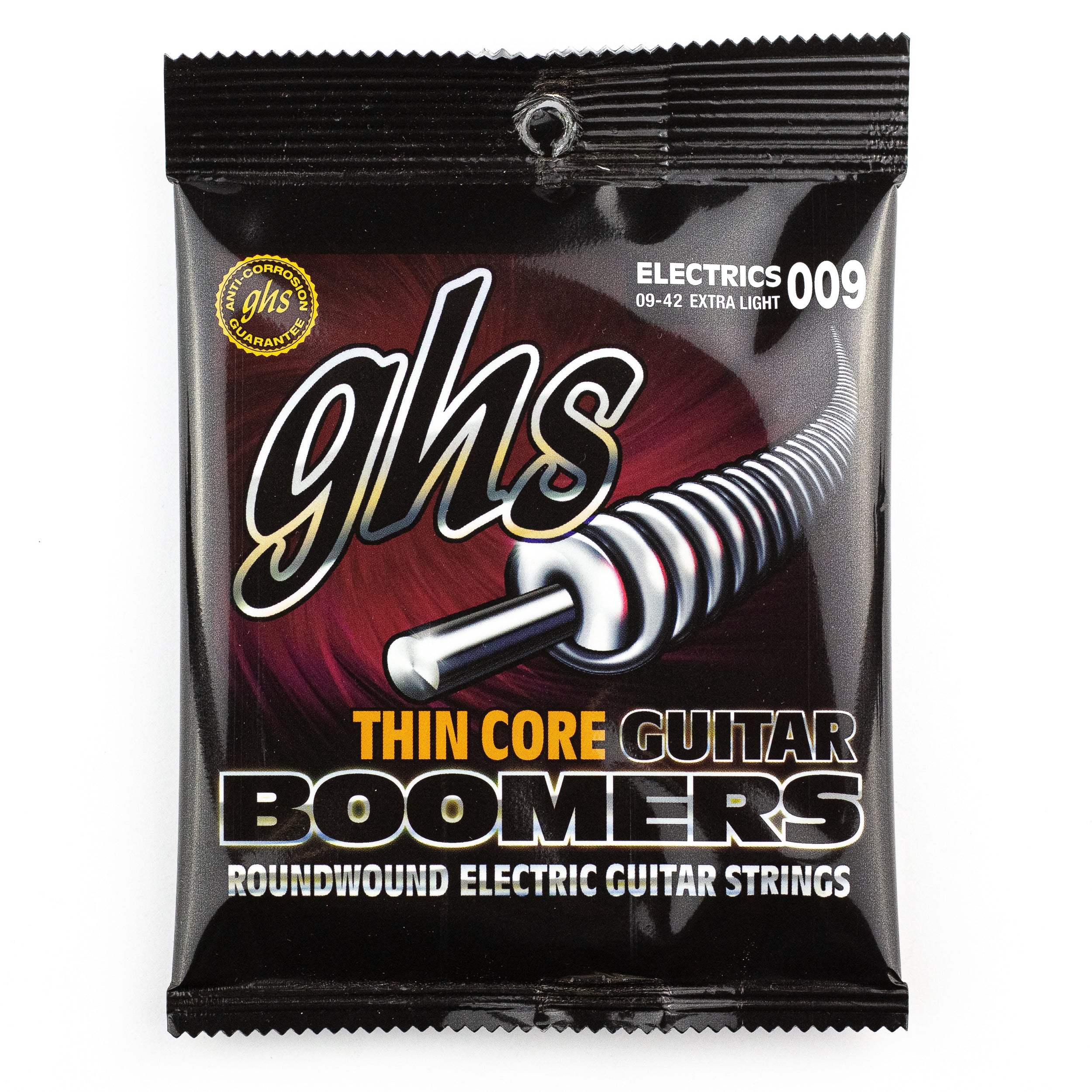 GHS Thin Core Boomers Nickel-Plated Steel 9-42 Electric Guitar Strings, Extra Light