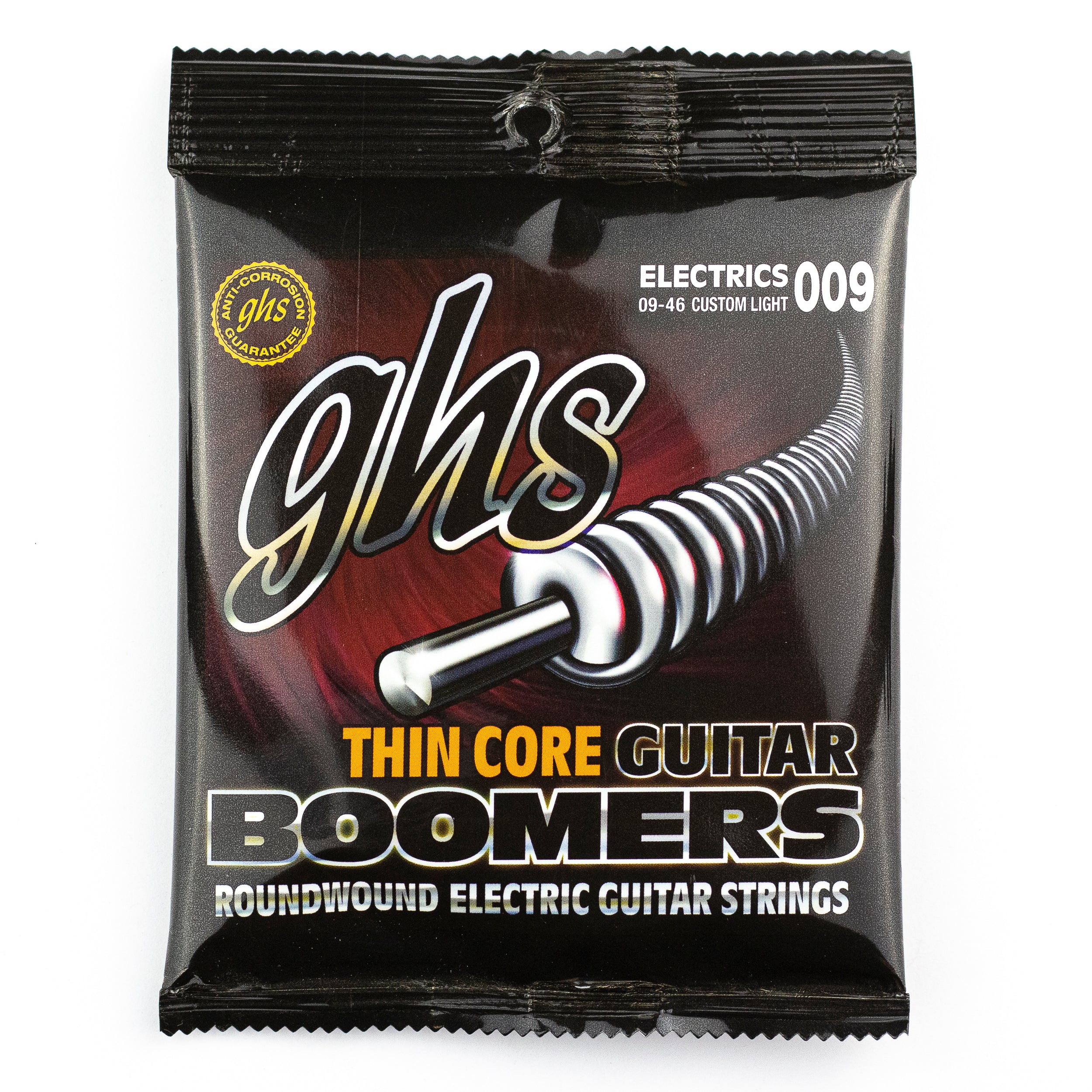 GHS Thin Core Boomers Nickel-Plated Steel 9-46 Electric Guitar Strings, Custom Light