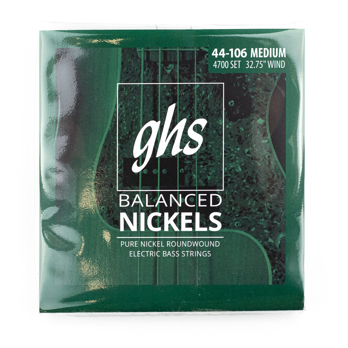 GHS Balanced Nickels Pure Nickel 44106 Bass Guitar Strings, Short Sca