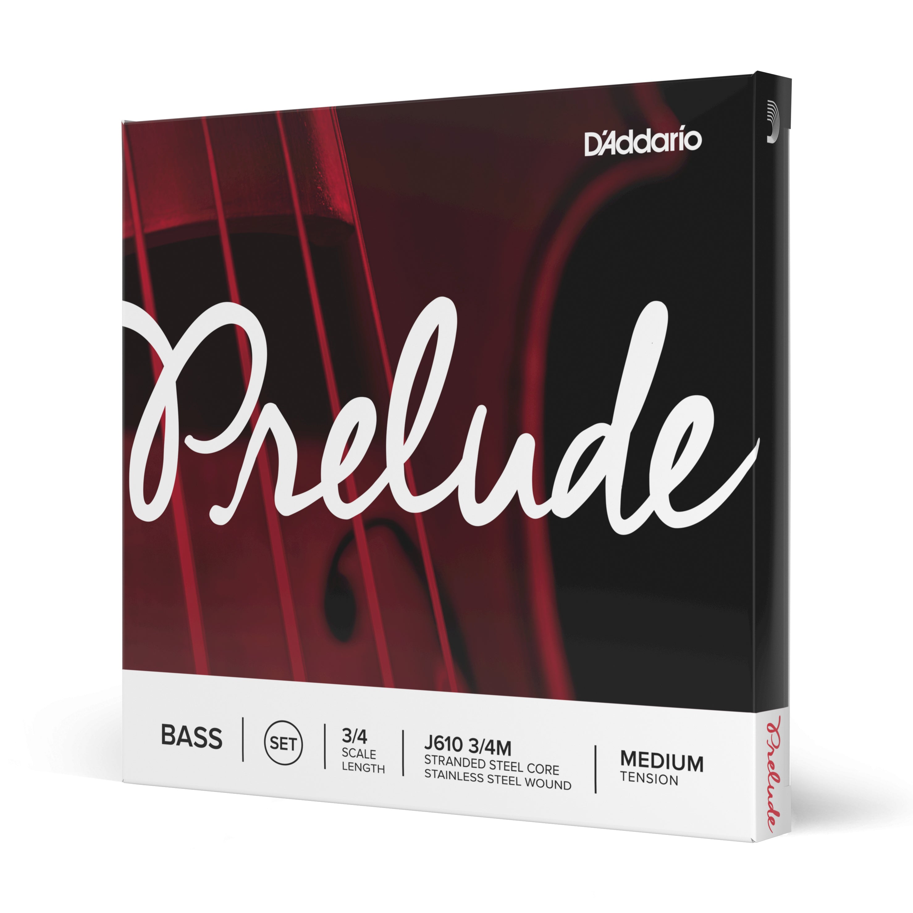 D'Addario Prelude Medium Tension Double Bass Strings, 3/4 Standard Scale