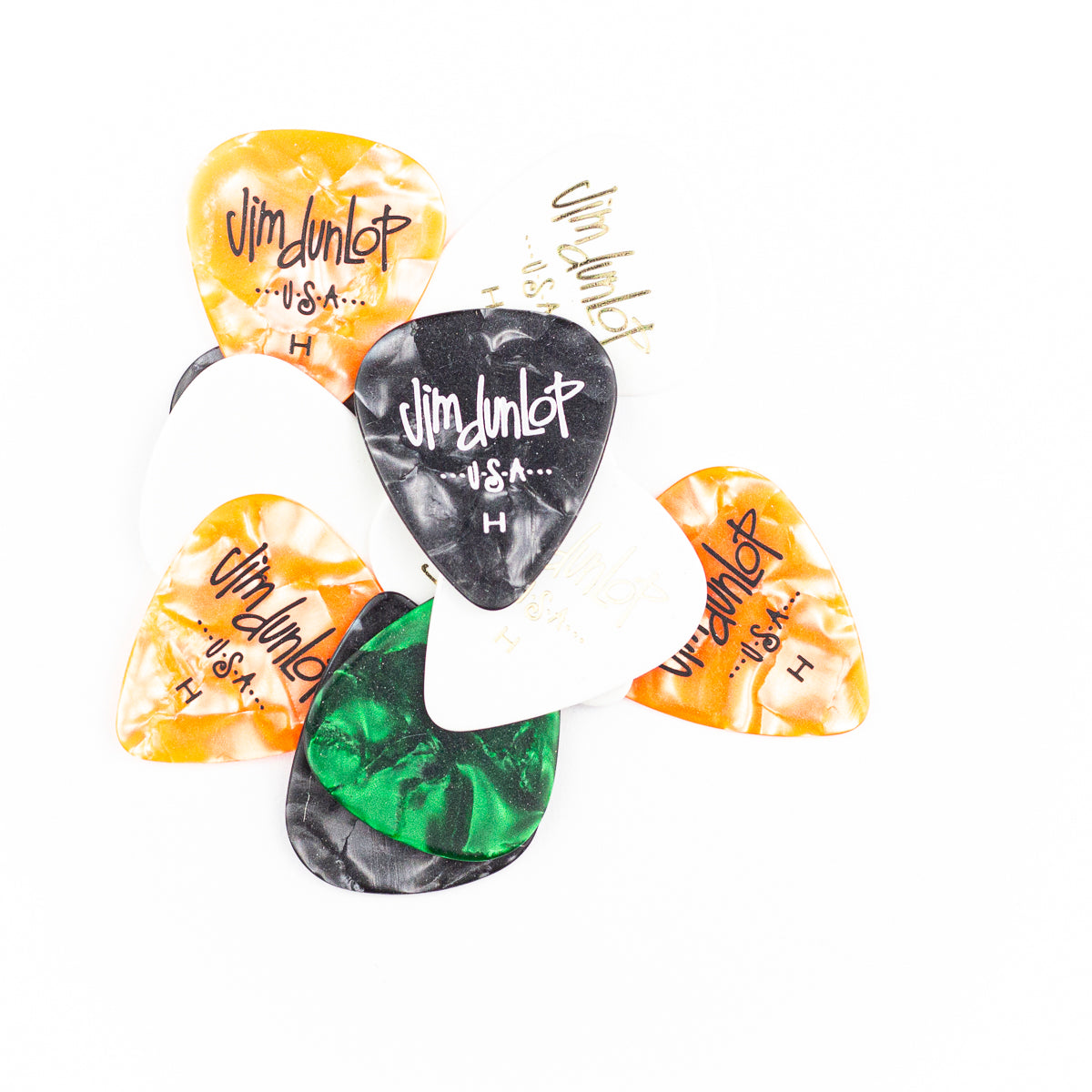 Jim Dunlop Celluloid Guitar Plectrums, Heavy, 12-Pack