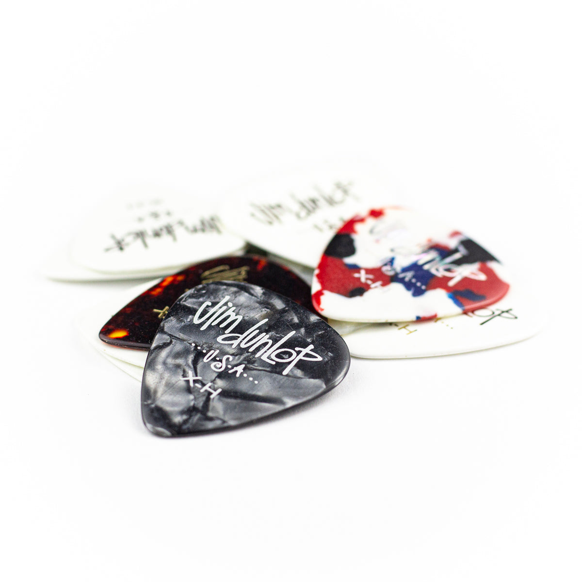 Jim Dunlop Celluloid Guitar Plectrums, Extra Heavy, 12-Pack