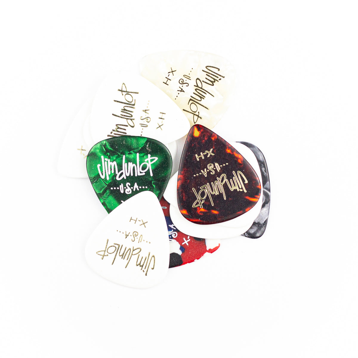 Jim Dunlop Celluloid Guitar Plectrums, Extra Heavy, 12-Pack