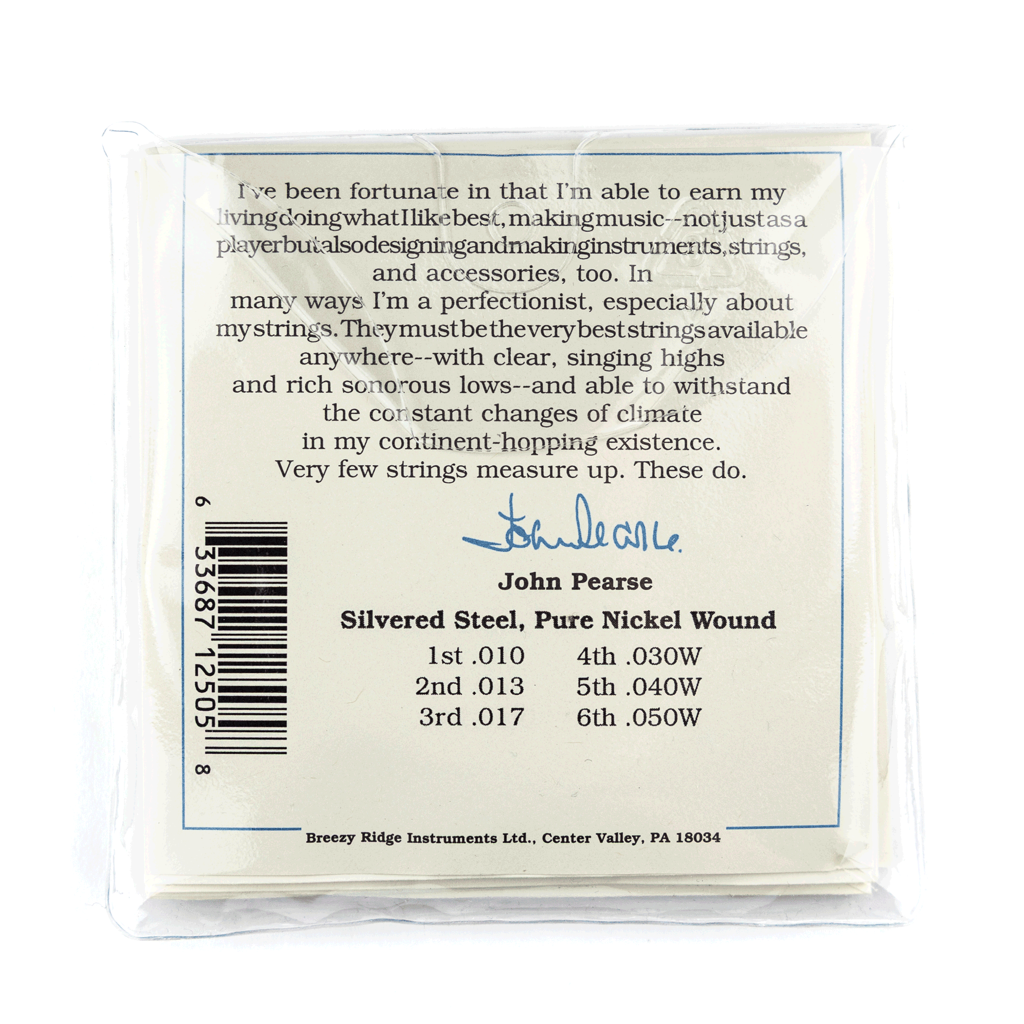 John Pearse CUSTOM EZ BEND Nickel 10-50 Electric Guitar Strings, Lite Splits