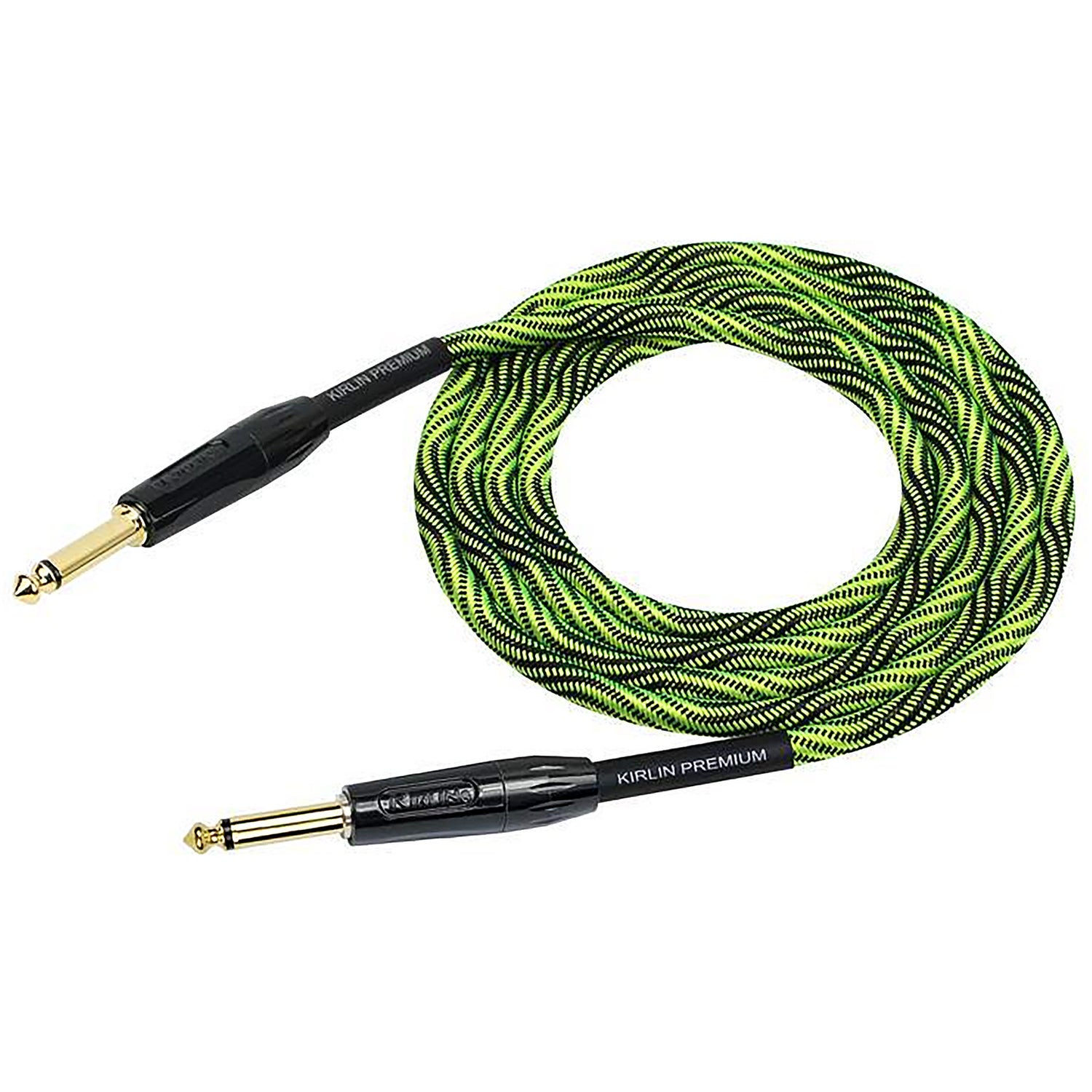 Kirlin Premium Green Wave Fabric 10' (3m) Guitar Cable, Straight-Straight