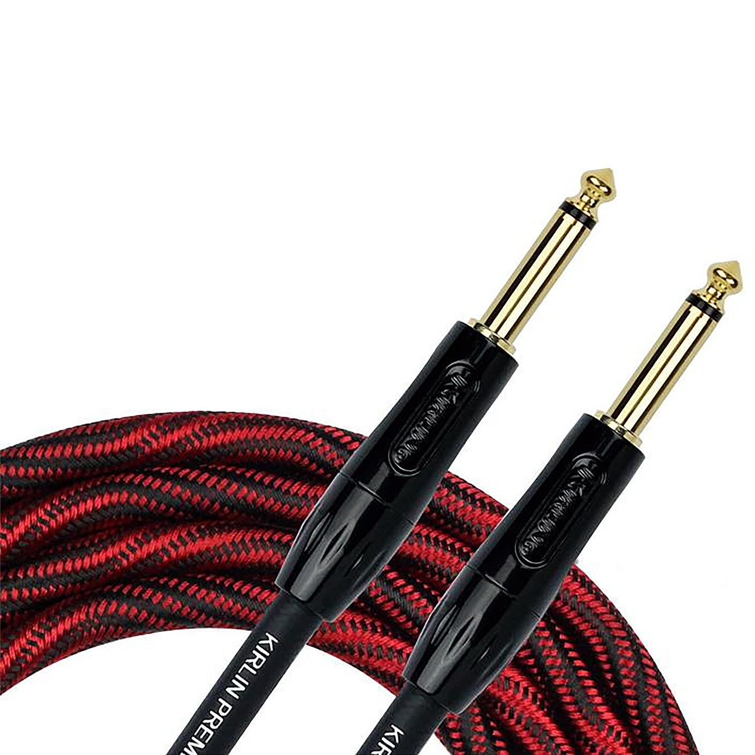 Kirlin Premium Red Wave Fabric 10' (3m) Guitar Cable, Straight-Straight