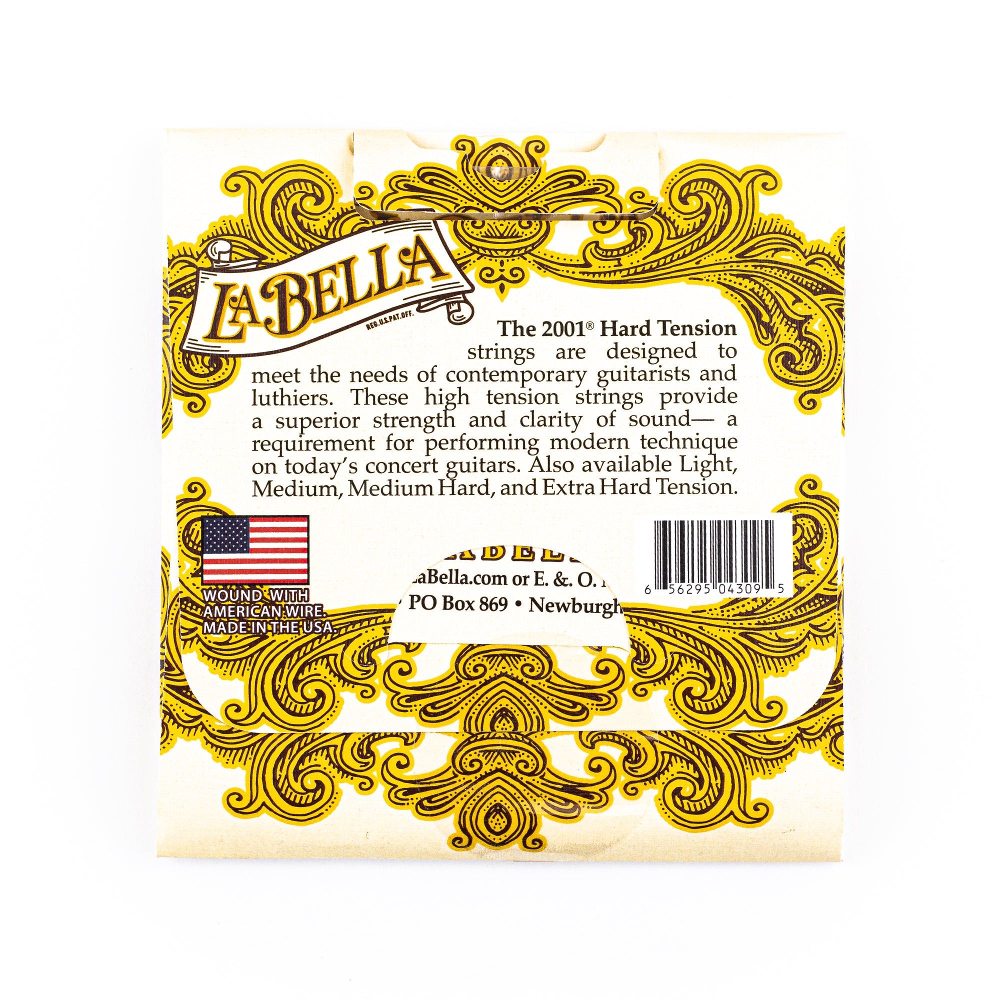 La Bella 2001-H Silver & Nylon Classical Guitar Strings, Hard Tension