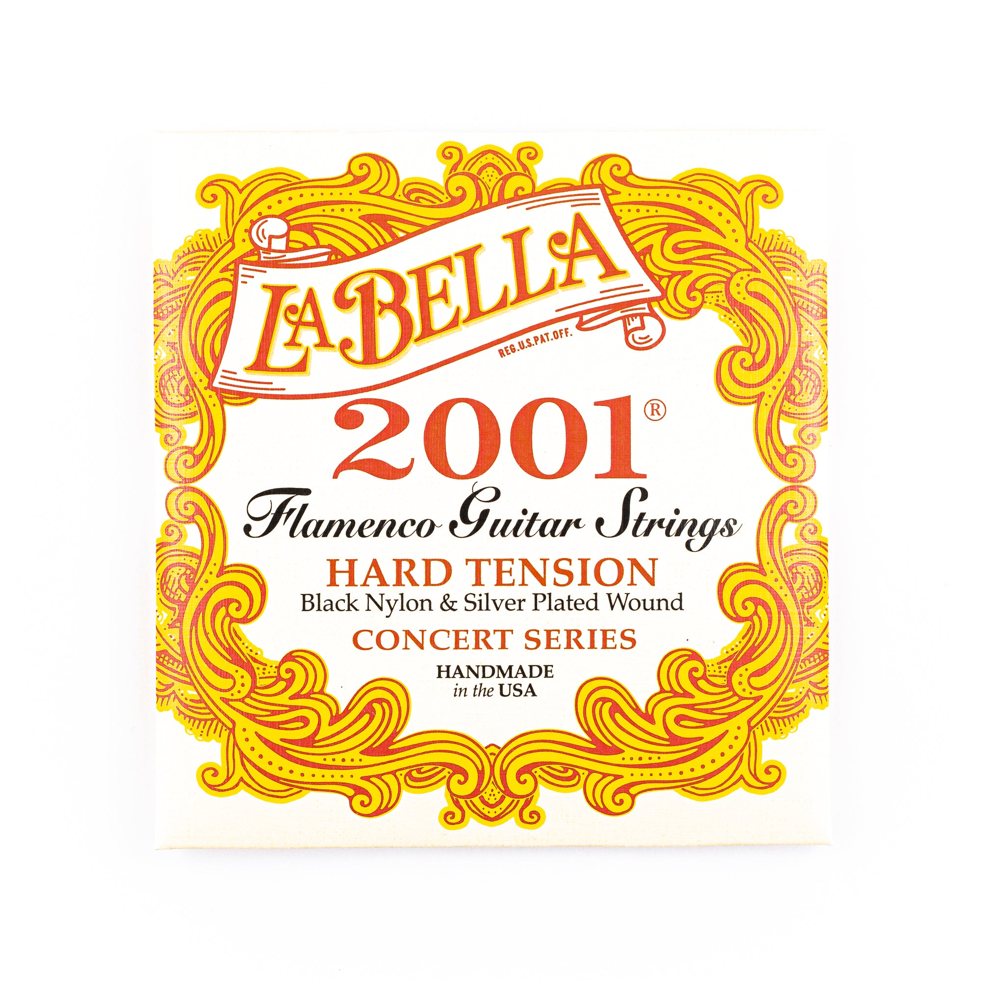 La Bella 2001-FH Silver & Black Nylon Flamenco Guitar Strings, Hard Tension