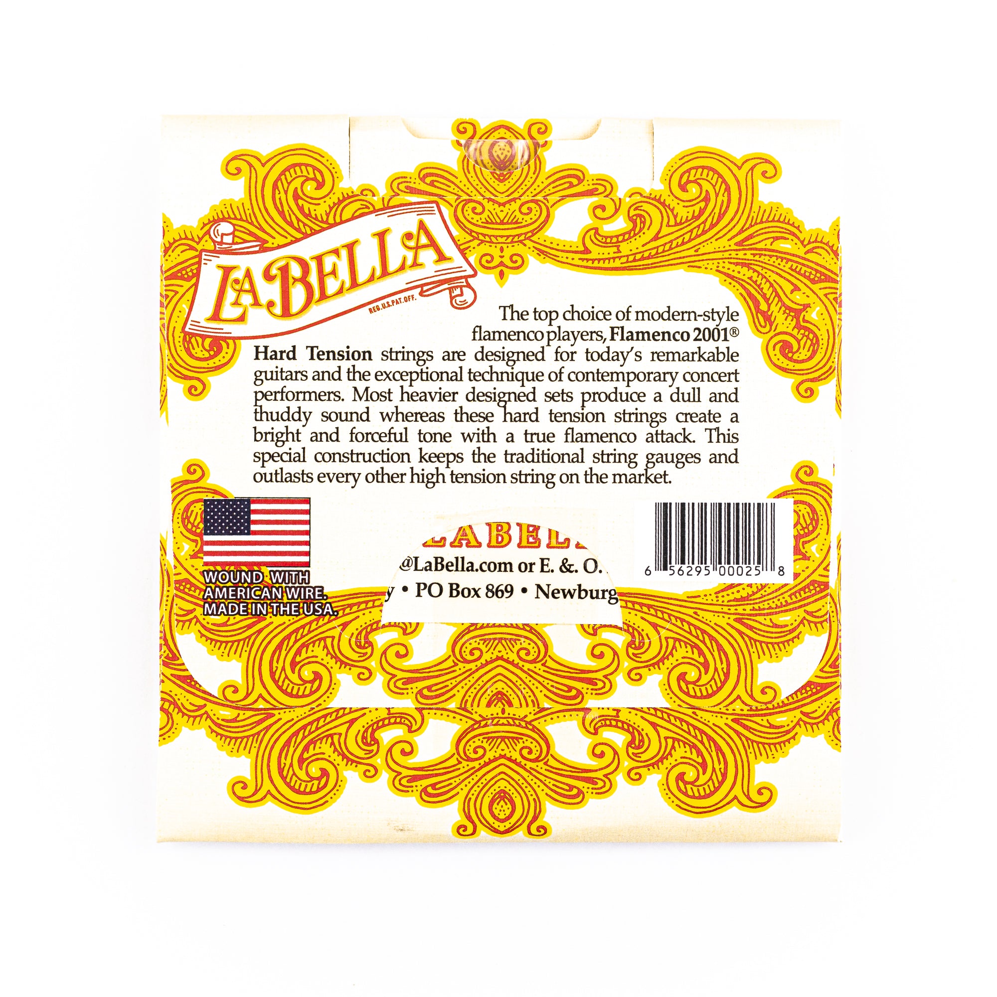 La Bella 2001-FH Silver & Black Nylon Flamenco Guitar Strings, Hard Tension