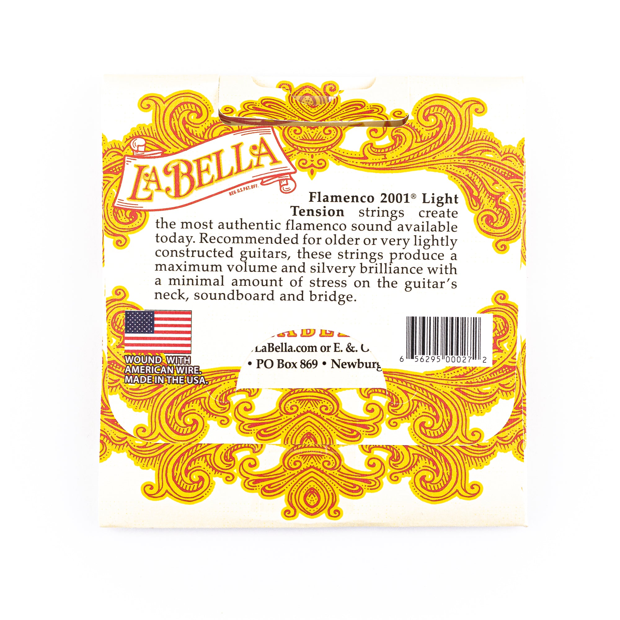 La Bella 2001-FL Silver & Black Nylon Flamenco Guitar Strings, Light Tension