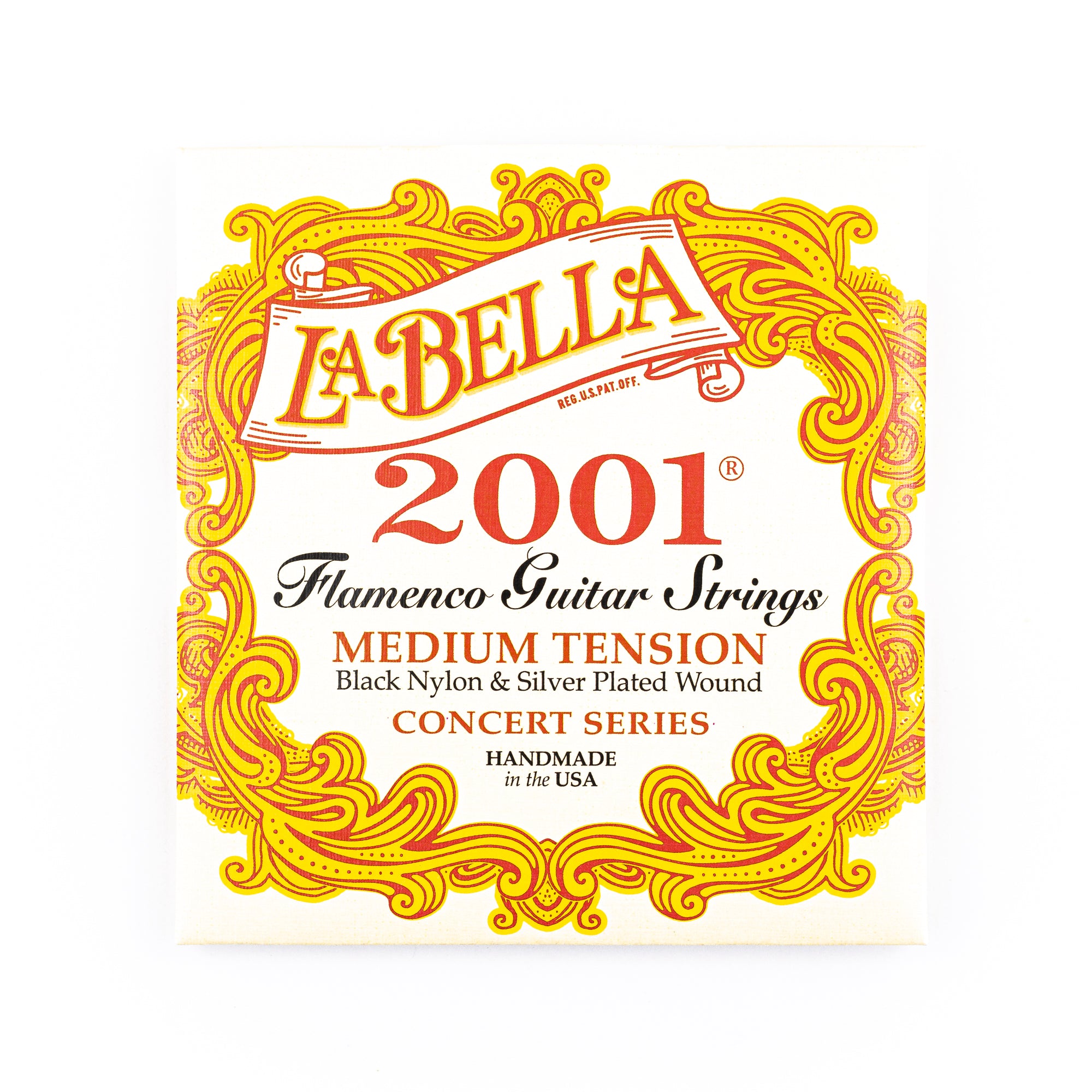 La Bella 2001-FM Silver & Black Nylon Flamenco Guitar Strings, Medium Tension