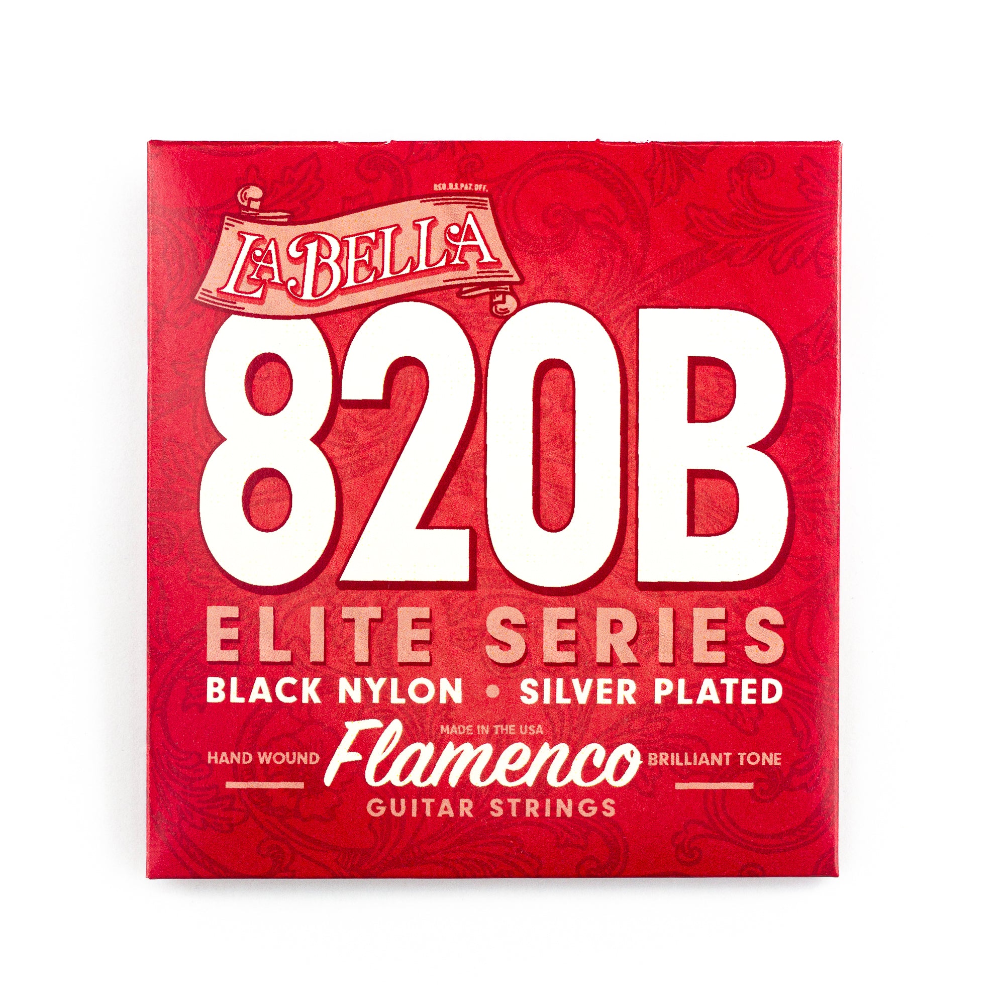 La Bella 820-B Elite Flamenco with Black Trebles Classical Guitar Strings Medium Tension