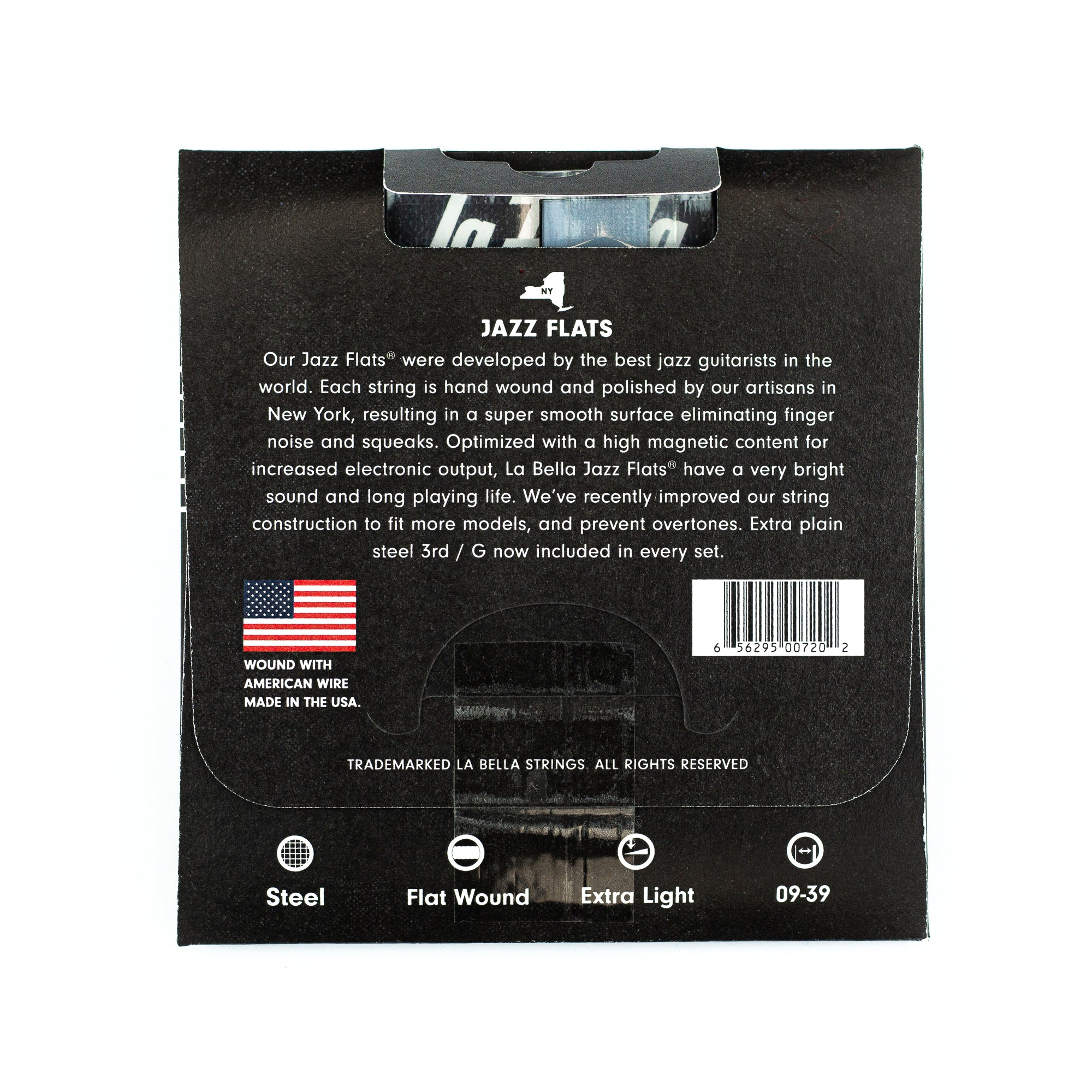 La Bella 20PXL Jazz Flats 9-39 Stainless Steel Electric Guitar Strings