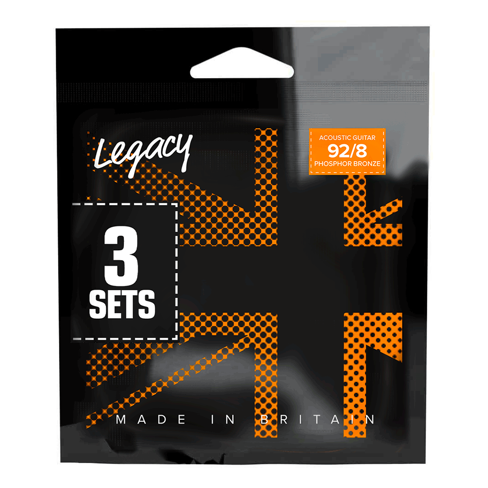 Legacy Tru-Tone Phosphor Bronze 12-54 Acoustic Guitar Strings, 3-Pack