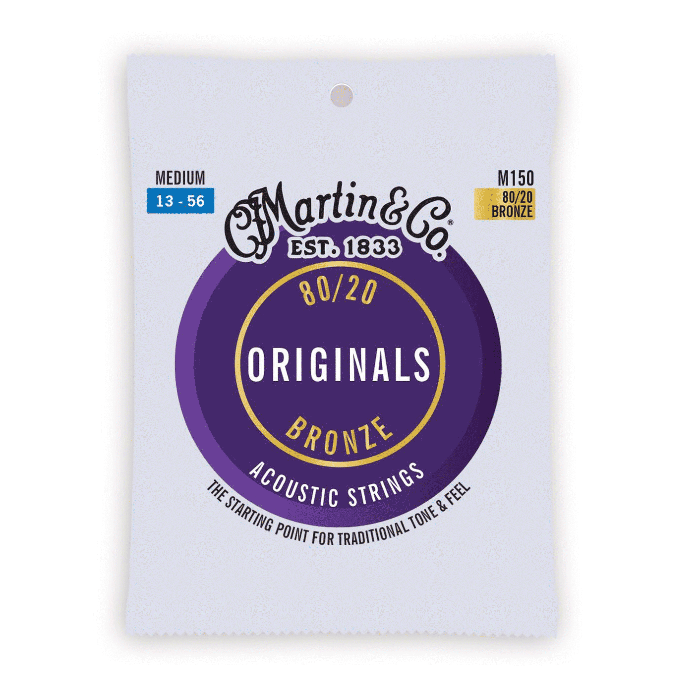 Martin Originals 80/20 Bronze 13-56 Acoustic Guitar Strings, Medium
