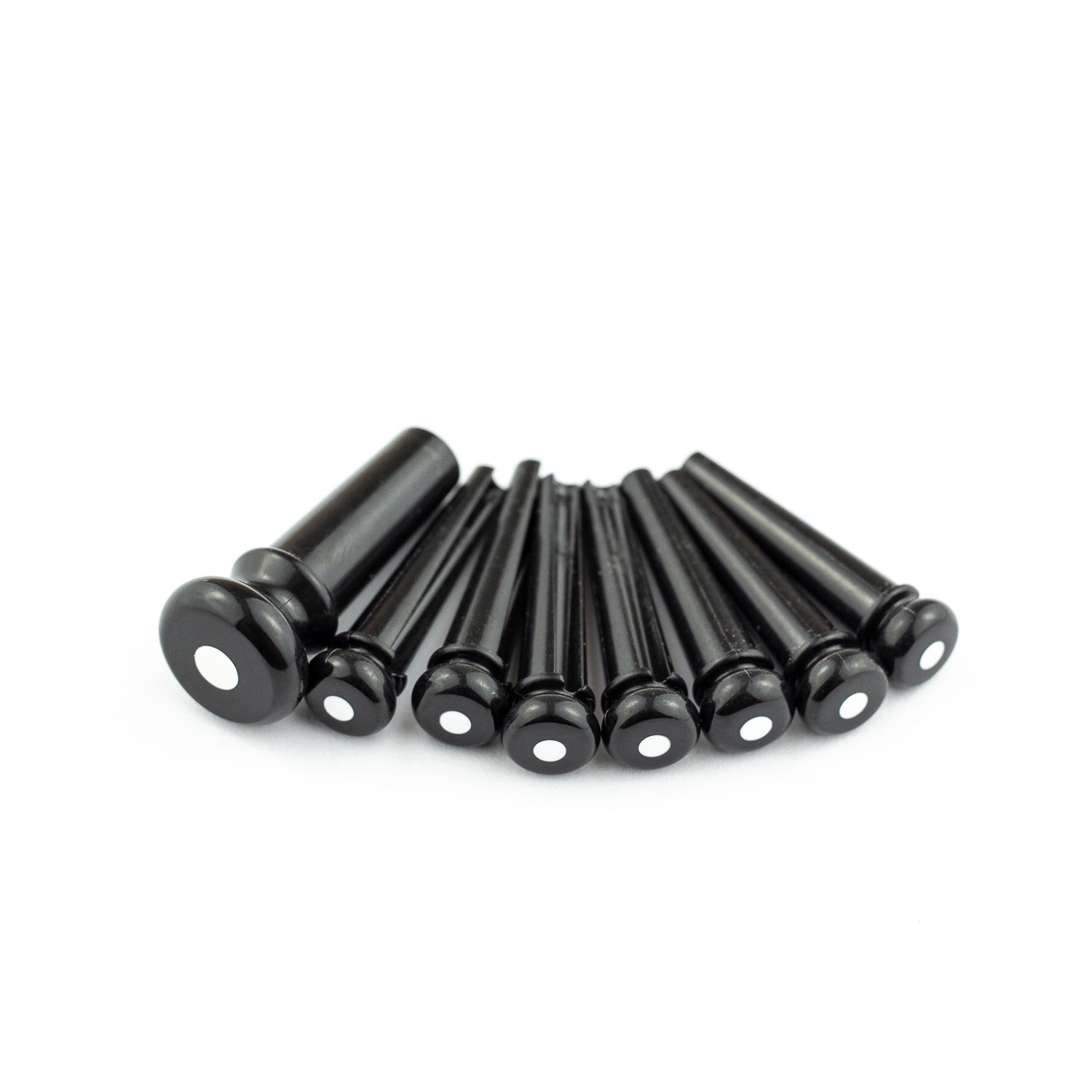 Martin Acoustic Guitar Bridge Pin Set, Black w/ White Inlay