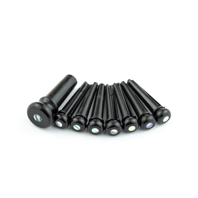 Martin Acoustic Guitar Bridge Pin Set, Black w/ Pearl Inlay