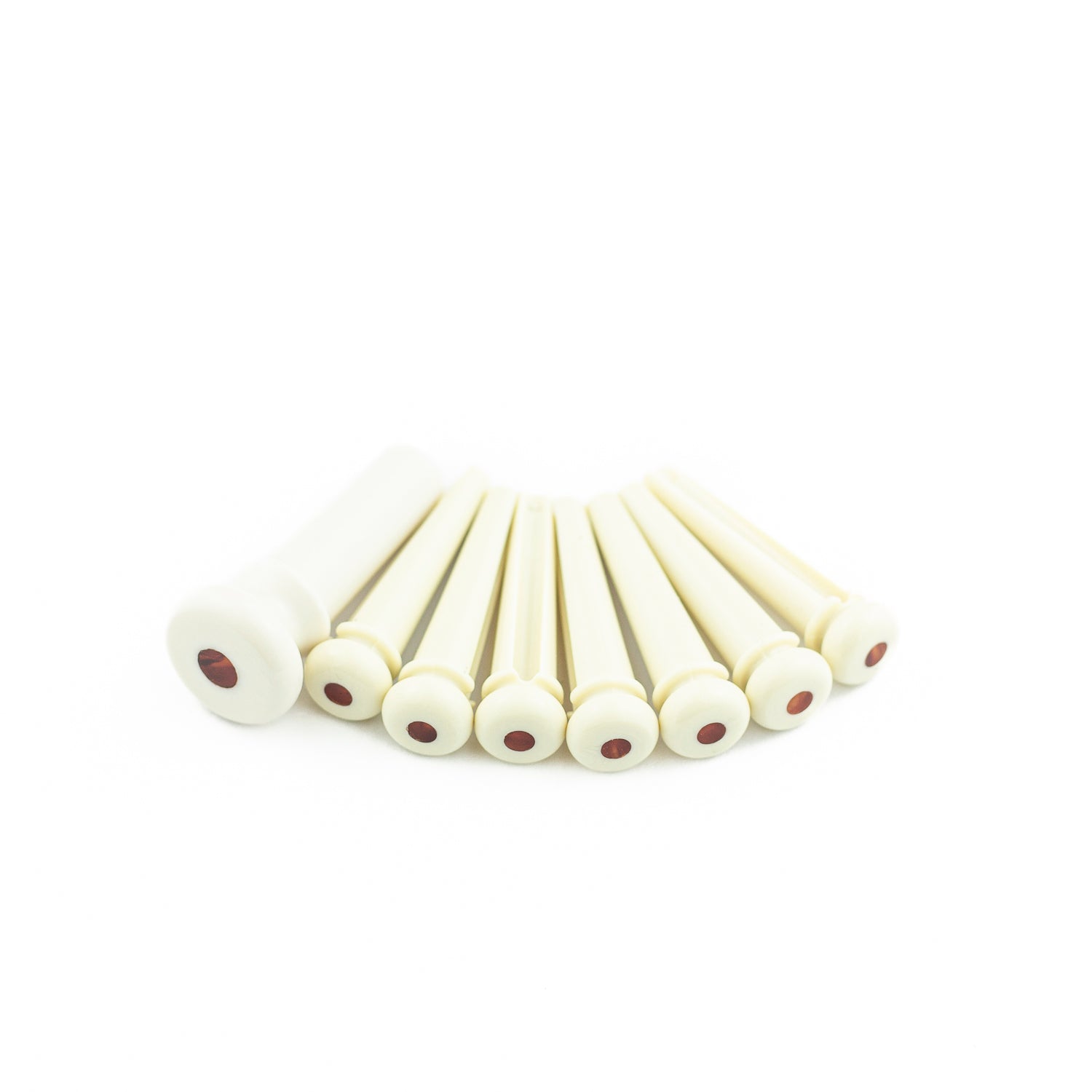 Martin Acoustic Guitar Bridge Pin Set, White w/ Tortoise Shell Inlay