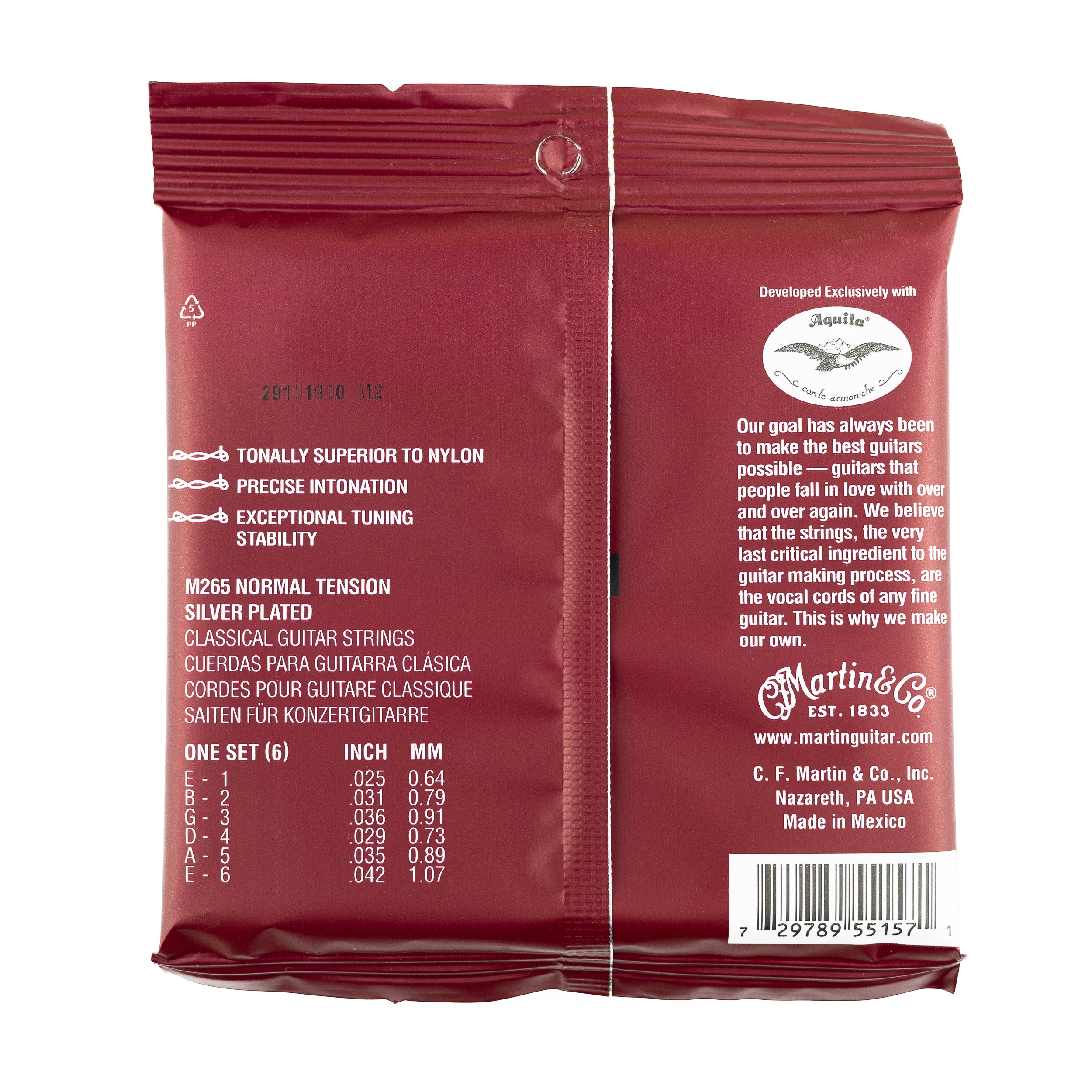 Martin M265 Magnifico Silver-Plated Copper Premium Classical Guitar Strings