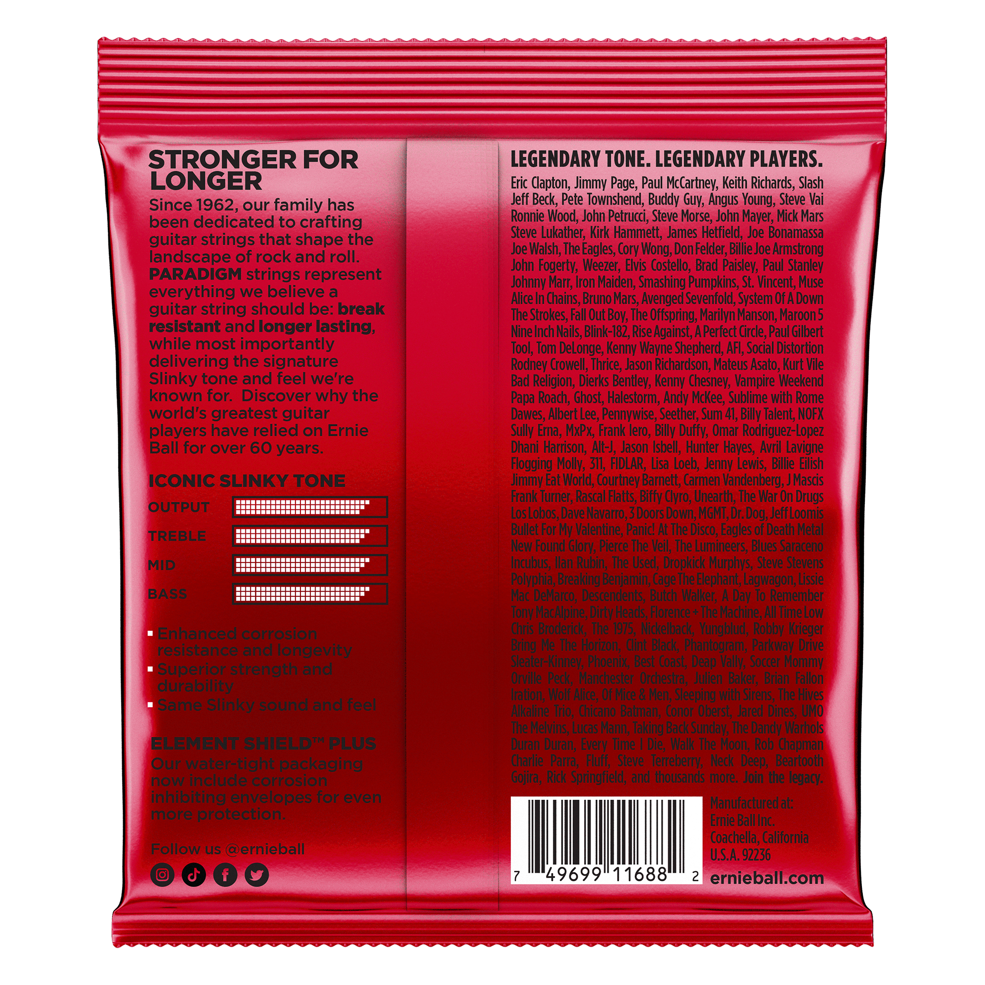 Ernie Ball Paradigm Burly Slinky 11-52 Electric Guitar Strings