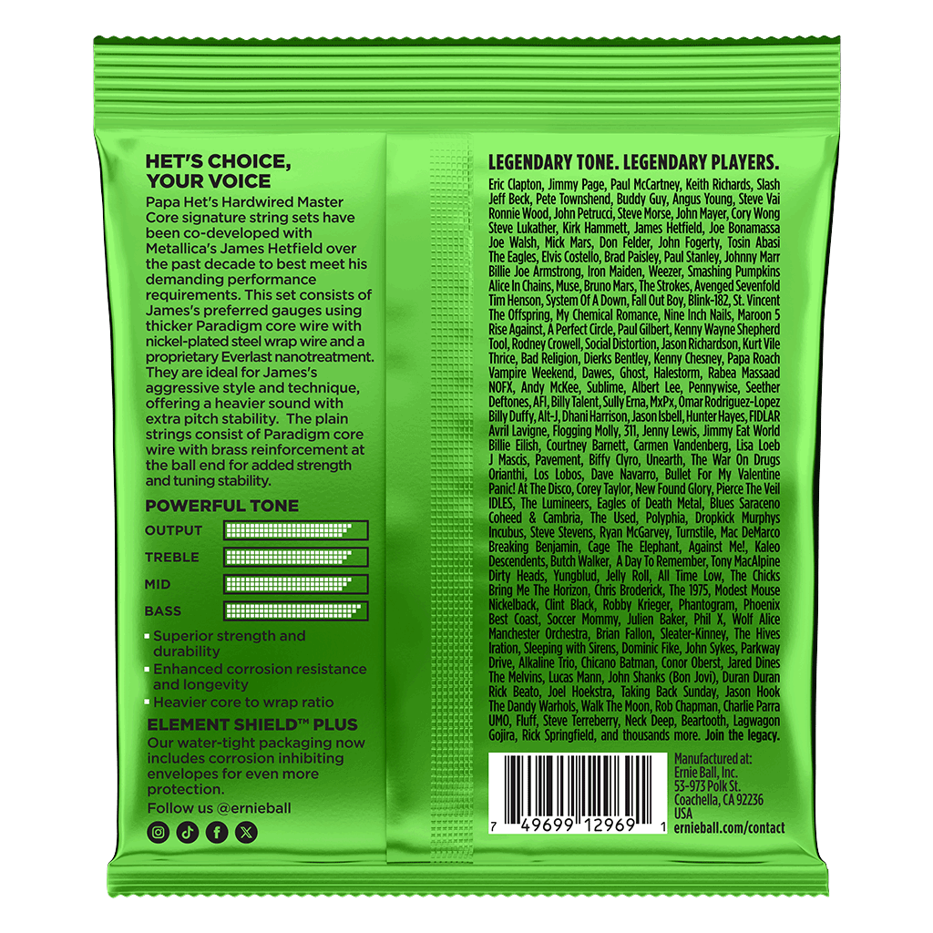 Ernie Ball Papa Het’s Hardwired Master Cores 11-50 Electric Guitar Strings