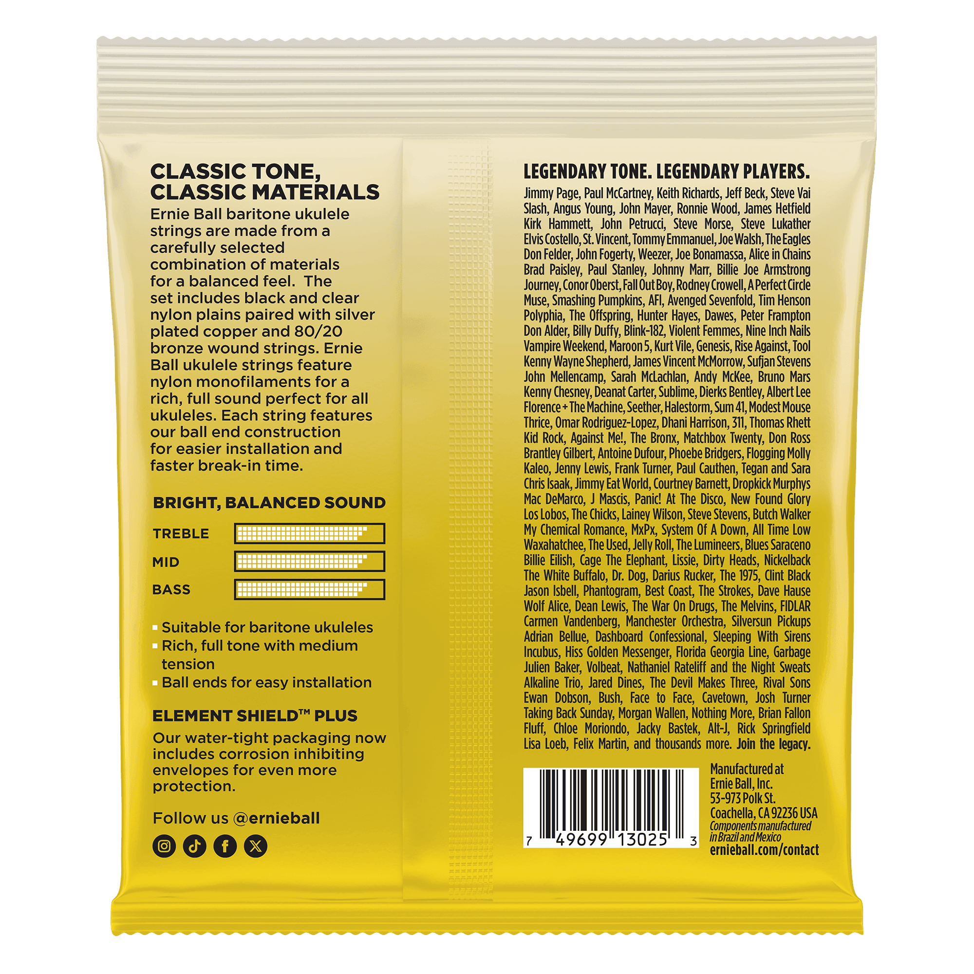 Ernie Ball Baritone Ukulele Strings, Ball End