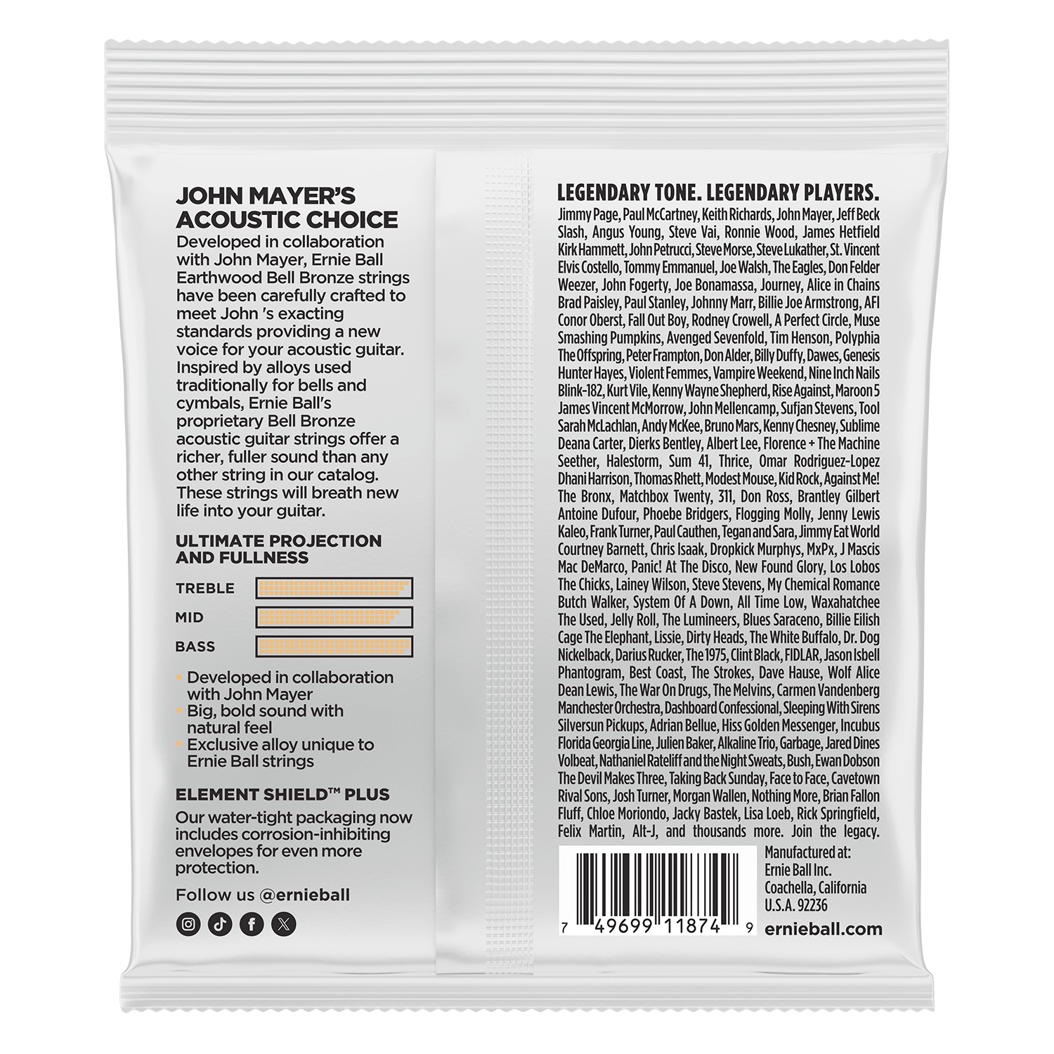 Ernie Ball Earthwood Bell Bronze 10-50 Acoustic Guitar Strings