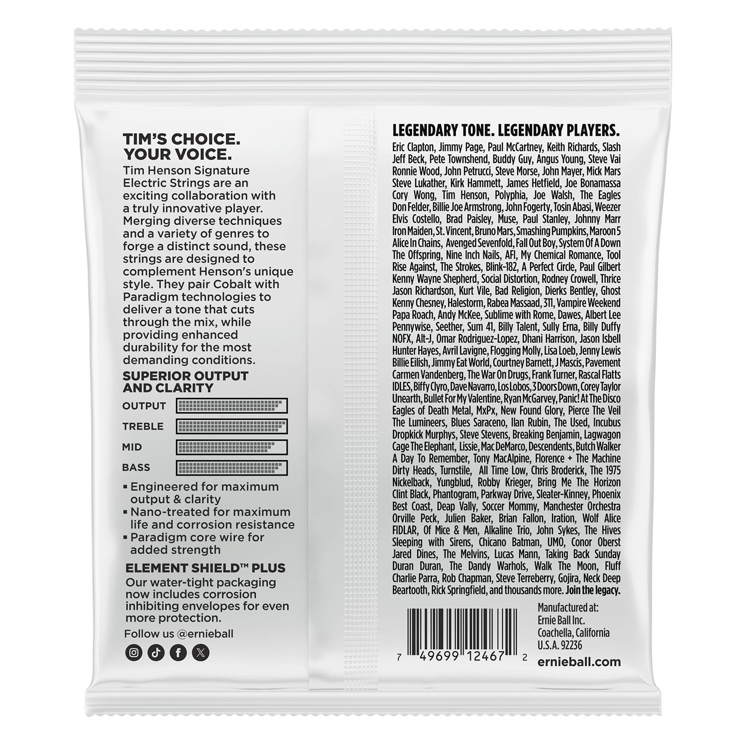 Ernie Ball Tim Henson Signature 9.5-46 Electric Guitar Strings