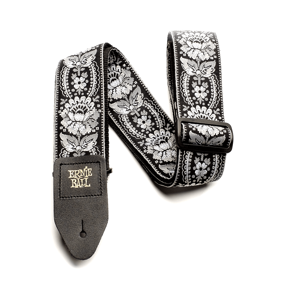 Ernie Ball Polypro Jacquard Guitar Strap, Silver Orleans