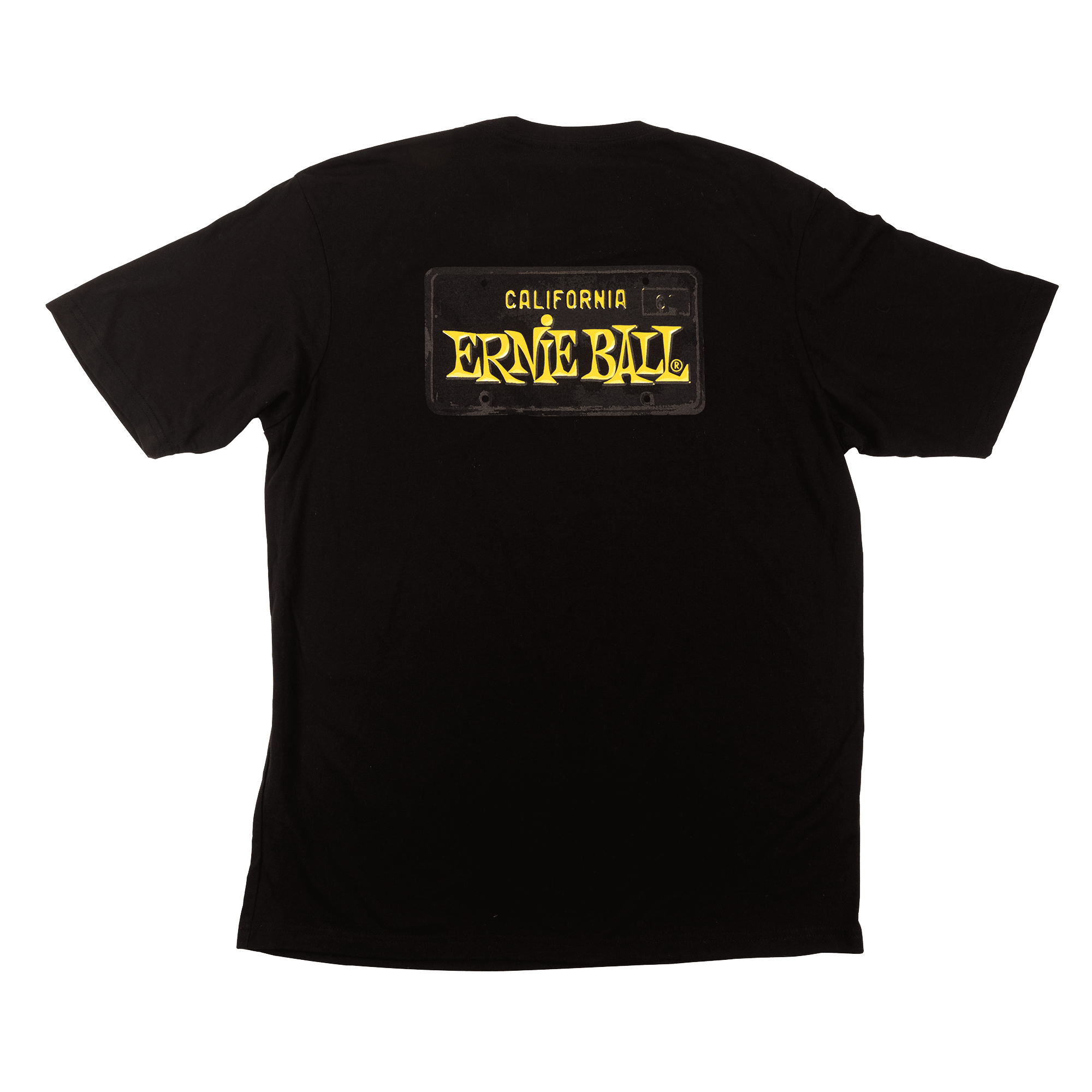 Ernie Ball CALIFORNIA LICENSE PLATE Unisex T-Shirt, Black