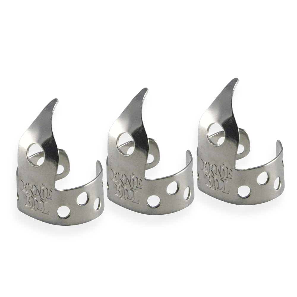 Ernie Ball Pickeys Metal Guitar & Banjo Finger Picks, 3-Pack