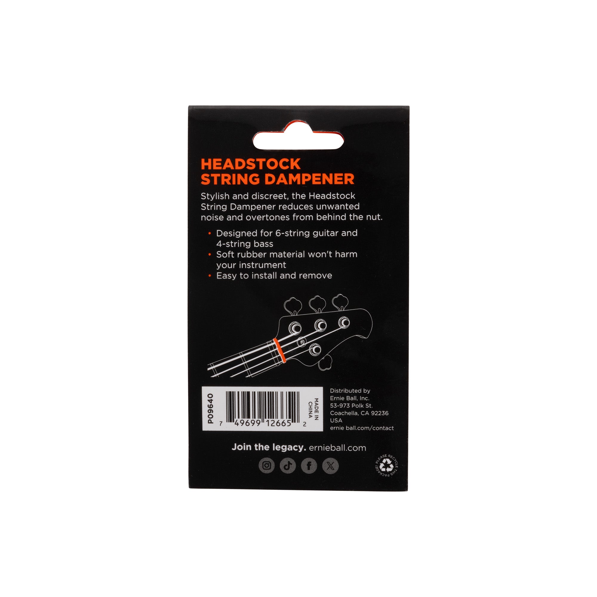 Ernie Ball Guitar Headstock String Dampener