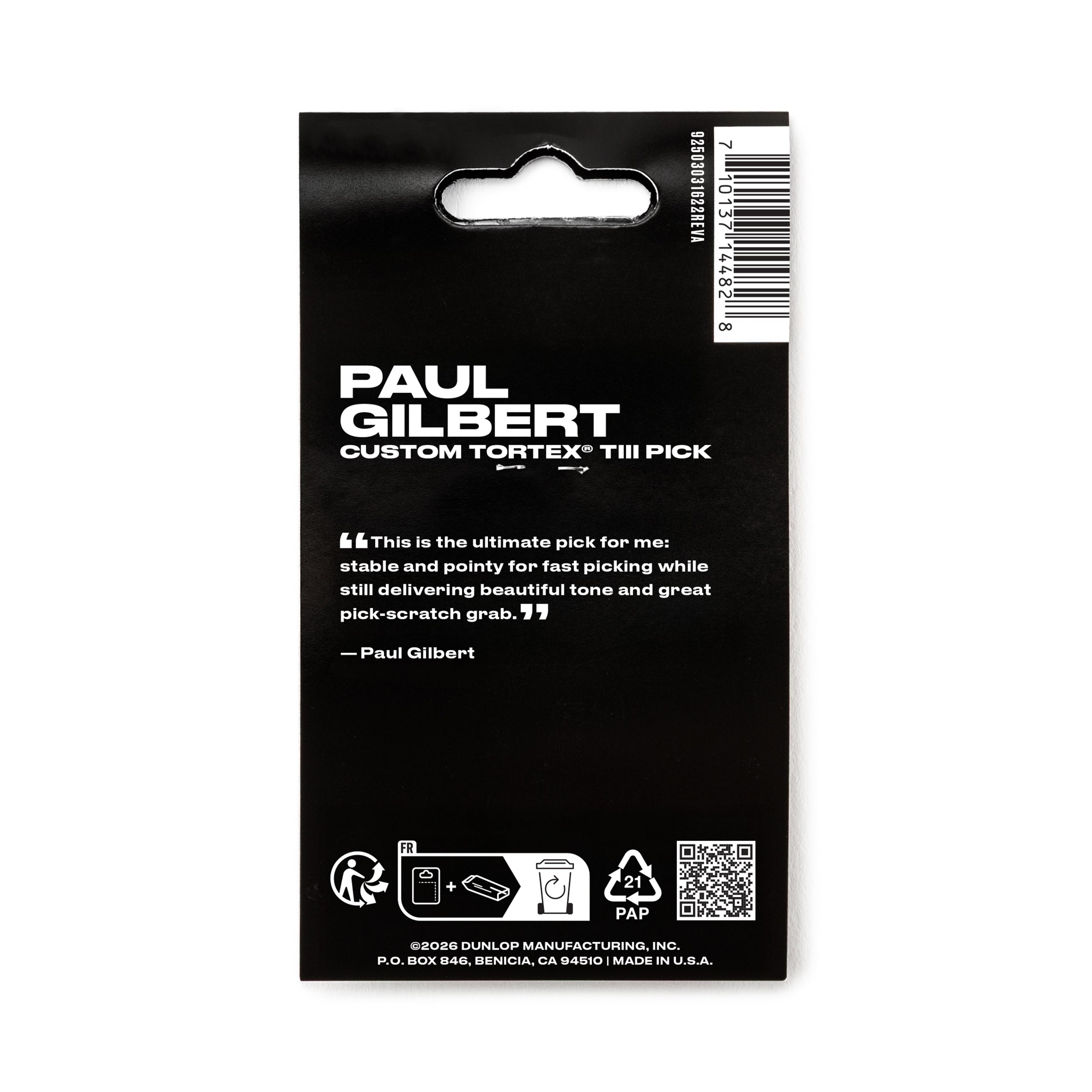 Jim Dunlop Paul Gilbert Custom .73mm TORTEX TIII Guitar Picks